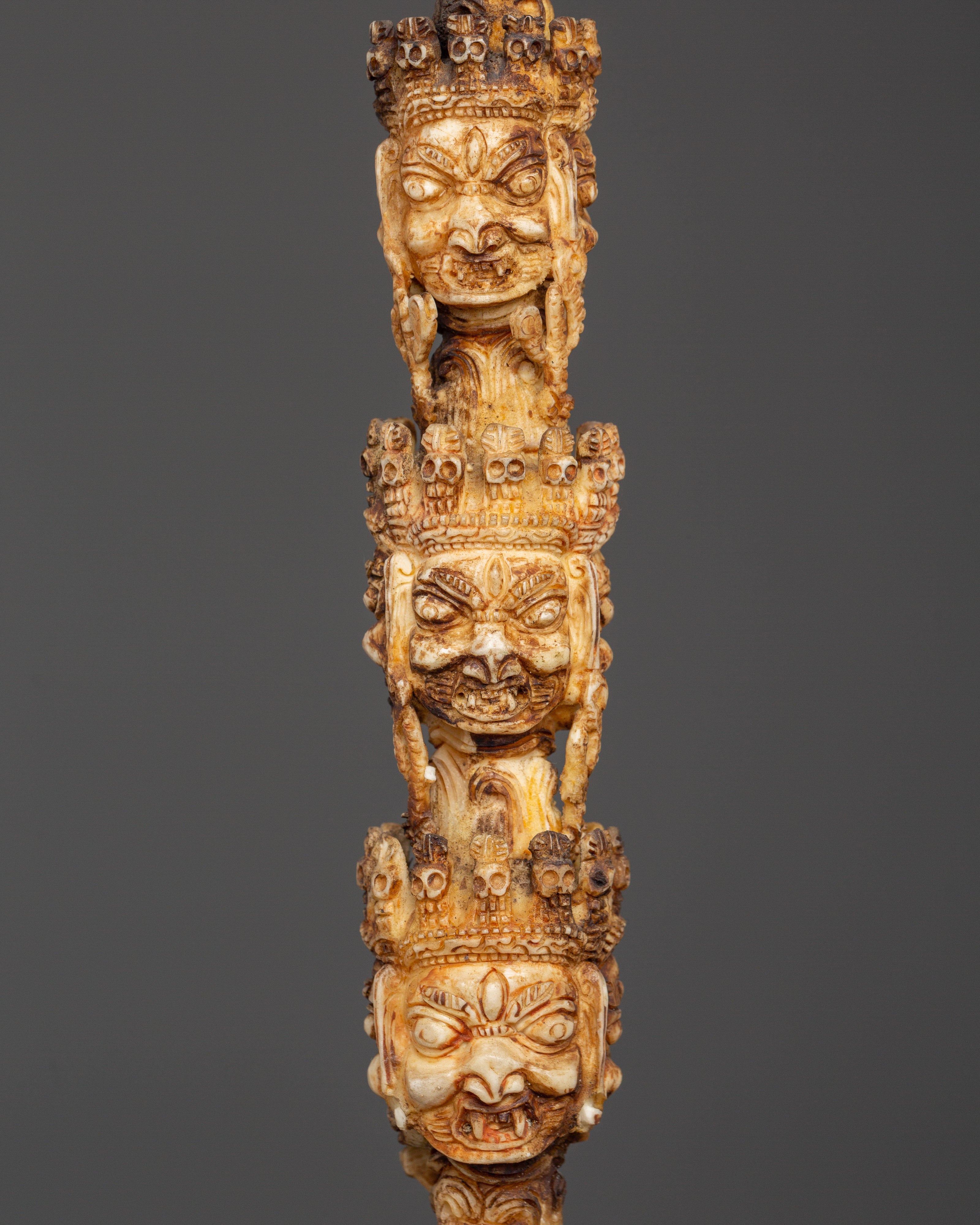 Hand-Carved Tibetan Phurba Dagger | Meditation Artifact