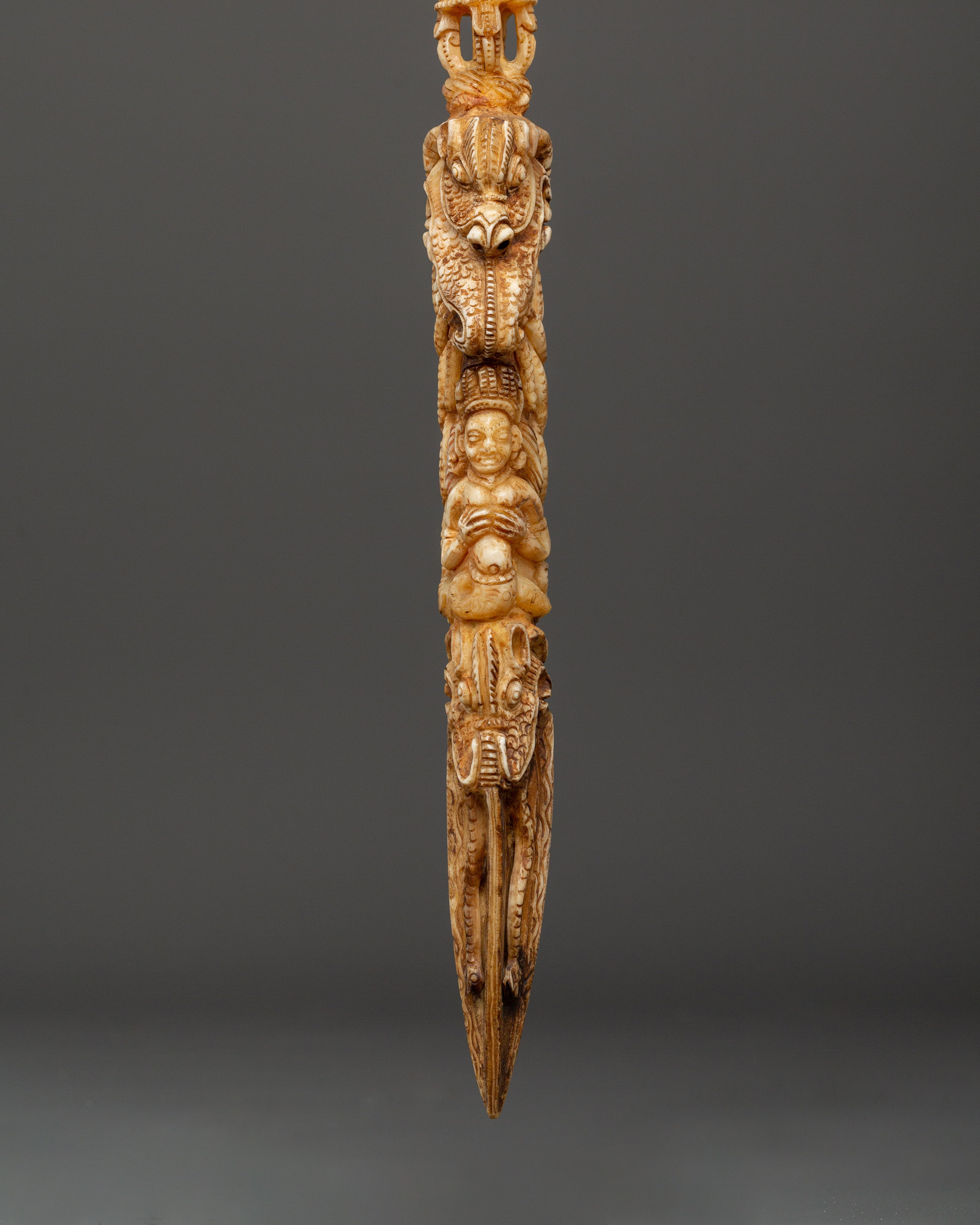 Hand-Carved Tibetan Phurba Dagger | Meditation Artifact