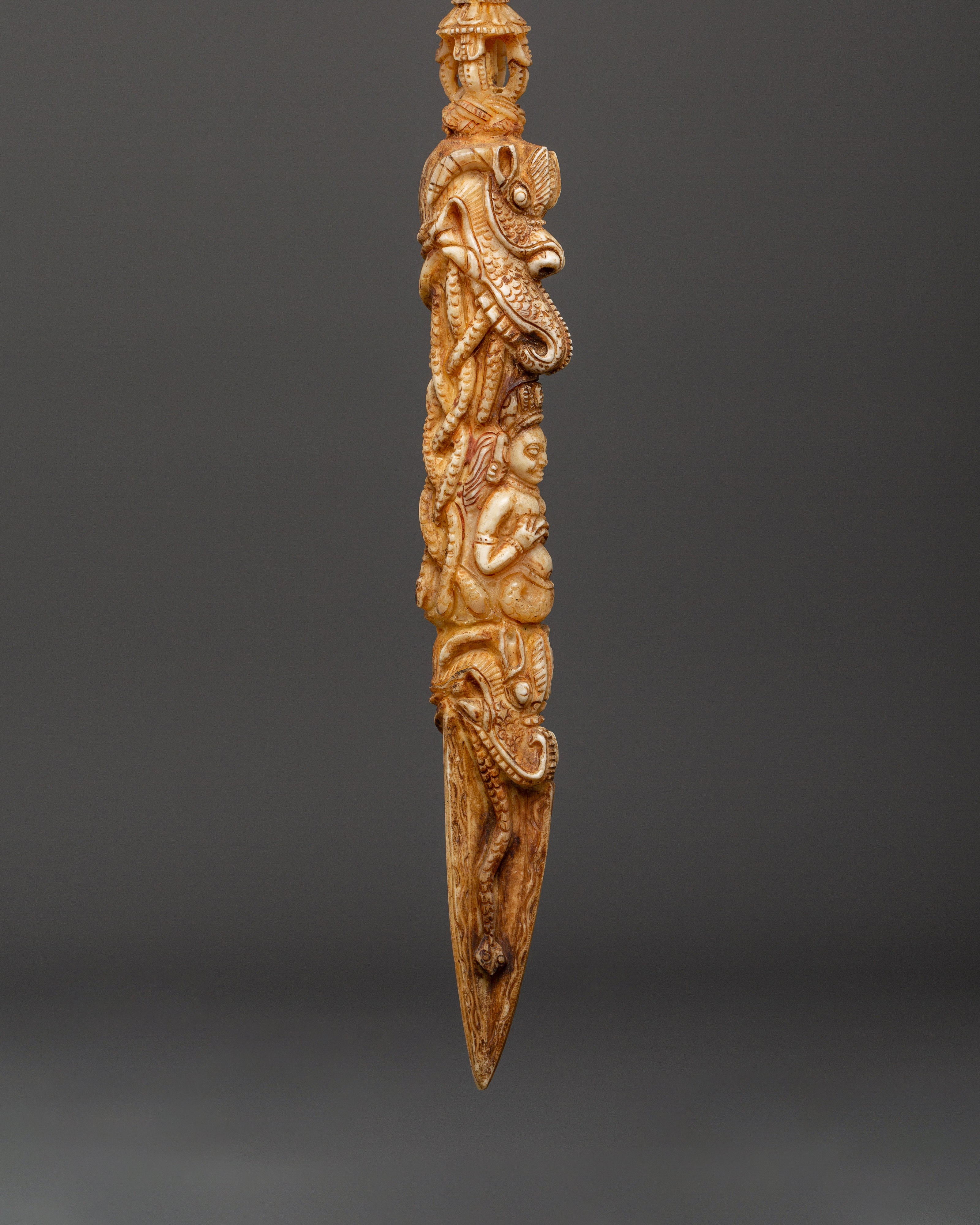 Hand-Carved Tibetan Phurba Dagger | Meditation Artifact