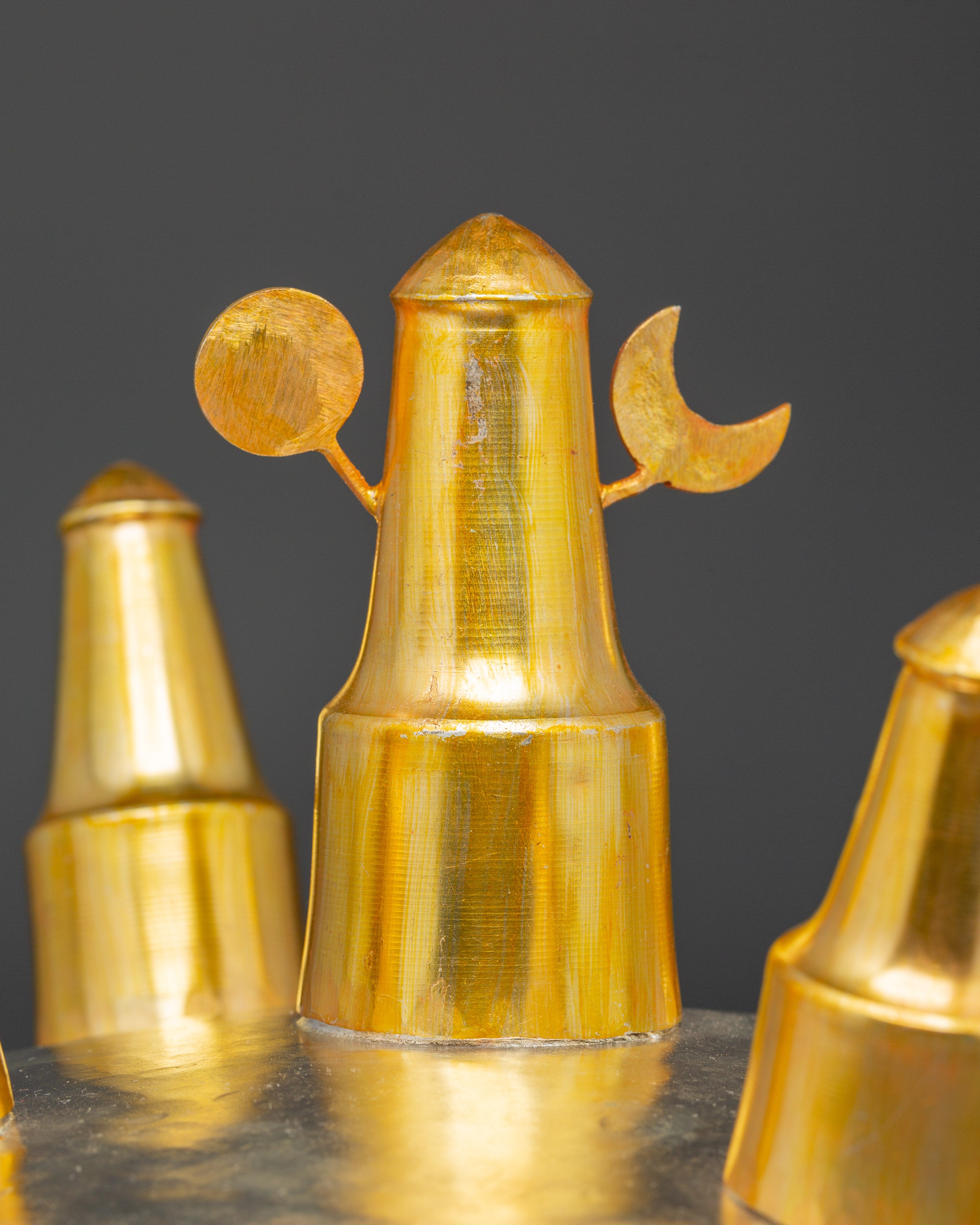 Buddhist Gold Plated Torma Mandala | Handcrafted Tibetan Ritual Offering Set