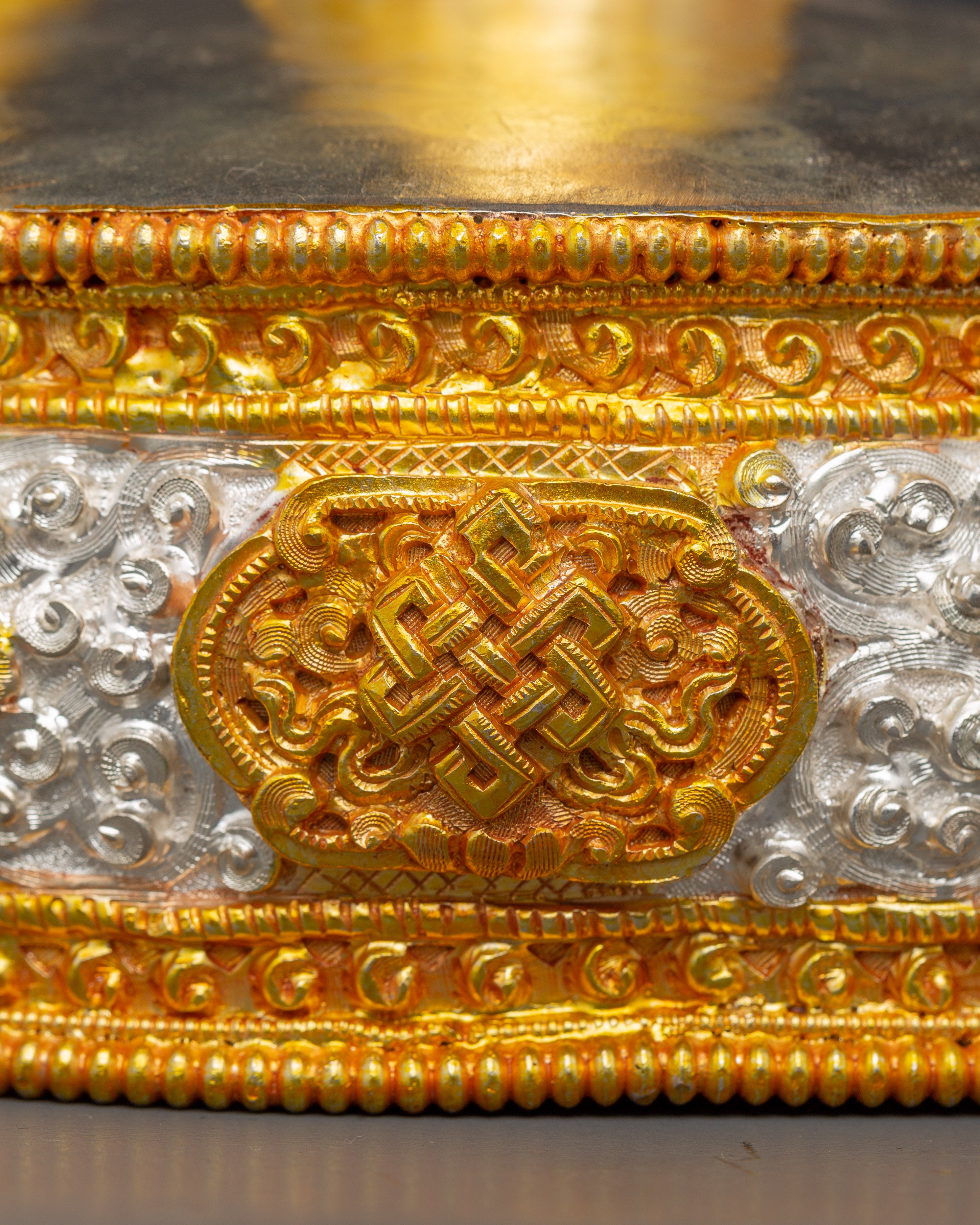 Buddhist Gold Plated Torma Mandala | Handcrafted Tibetan Ritual Offering Set
