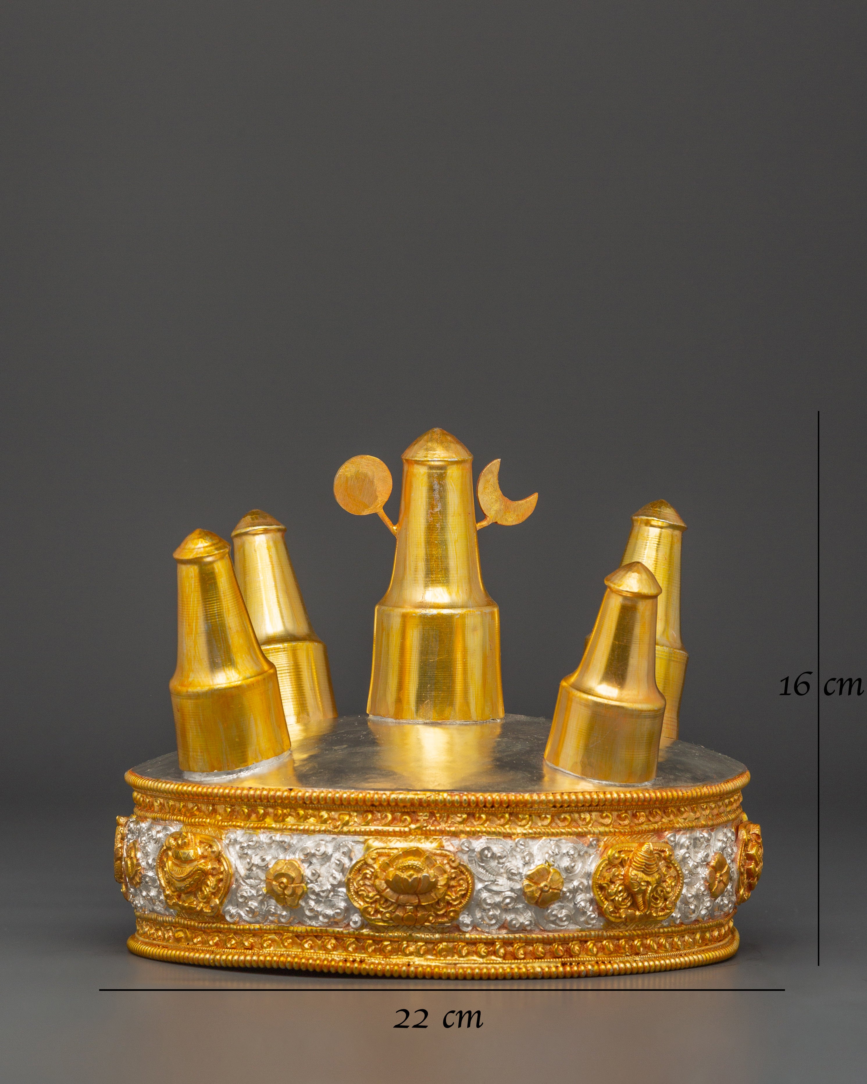 Buddhist Gold Plated Torma Mandala | Handcrafted Tibetan Ritual Offering Set