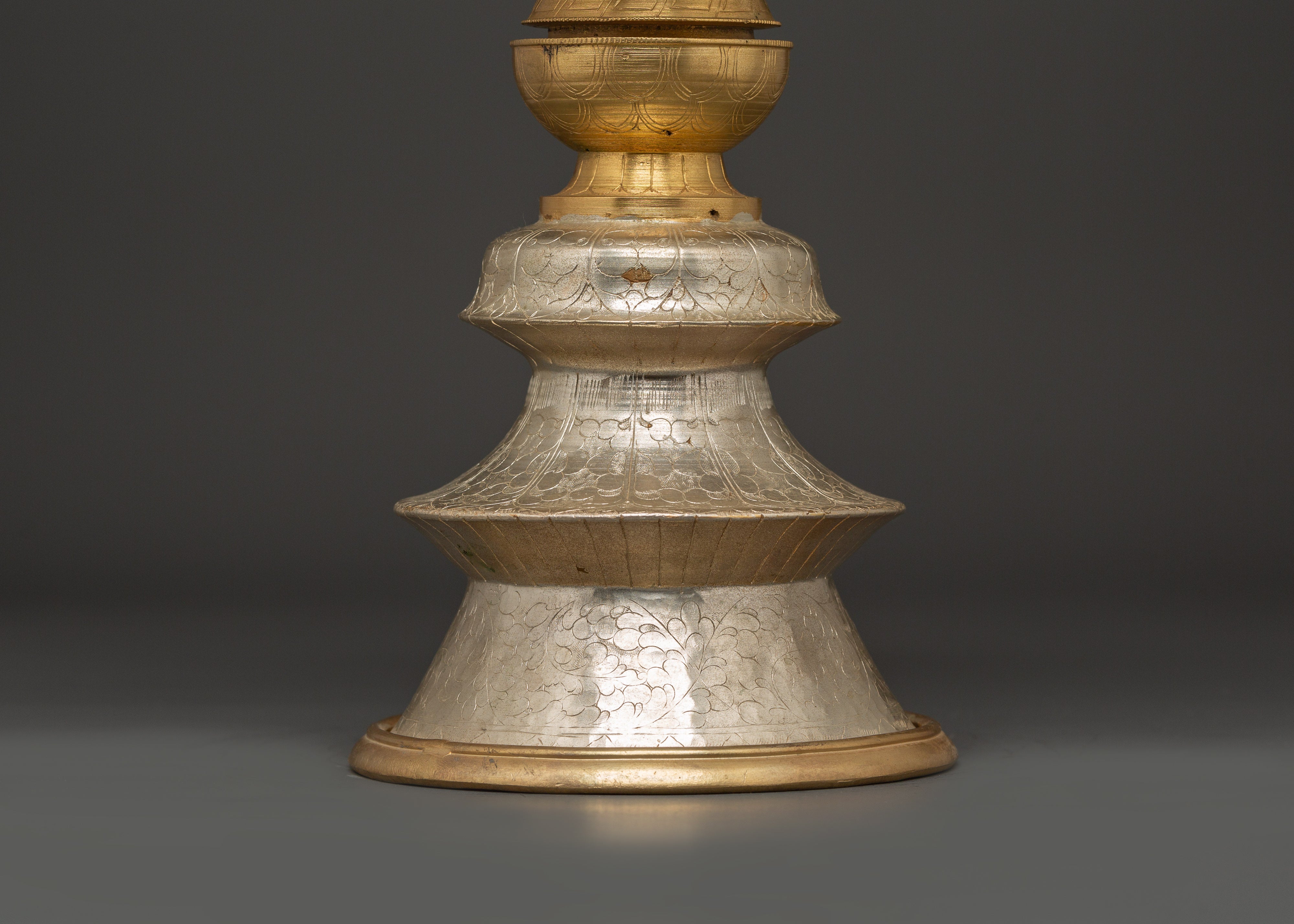 Buddhist Offering Lamp | Gold & Silver Plated for Buddhist Prayer