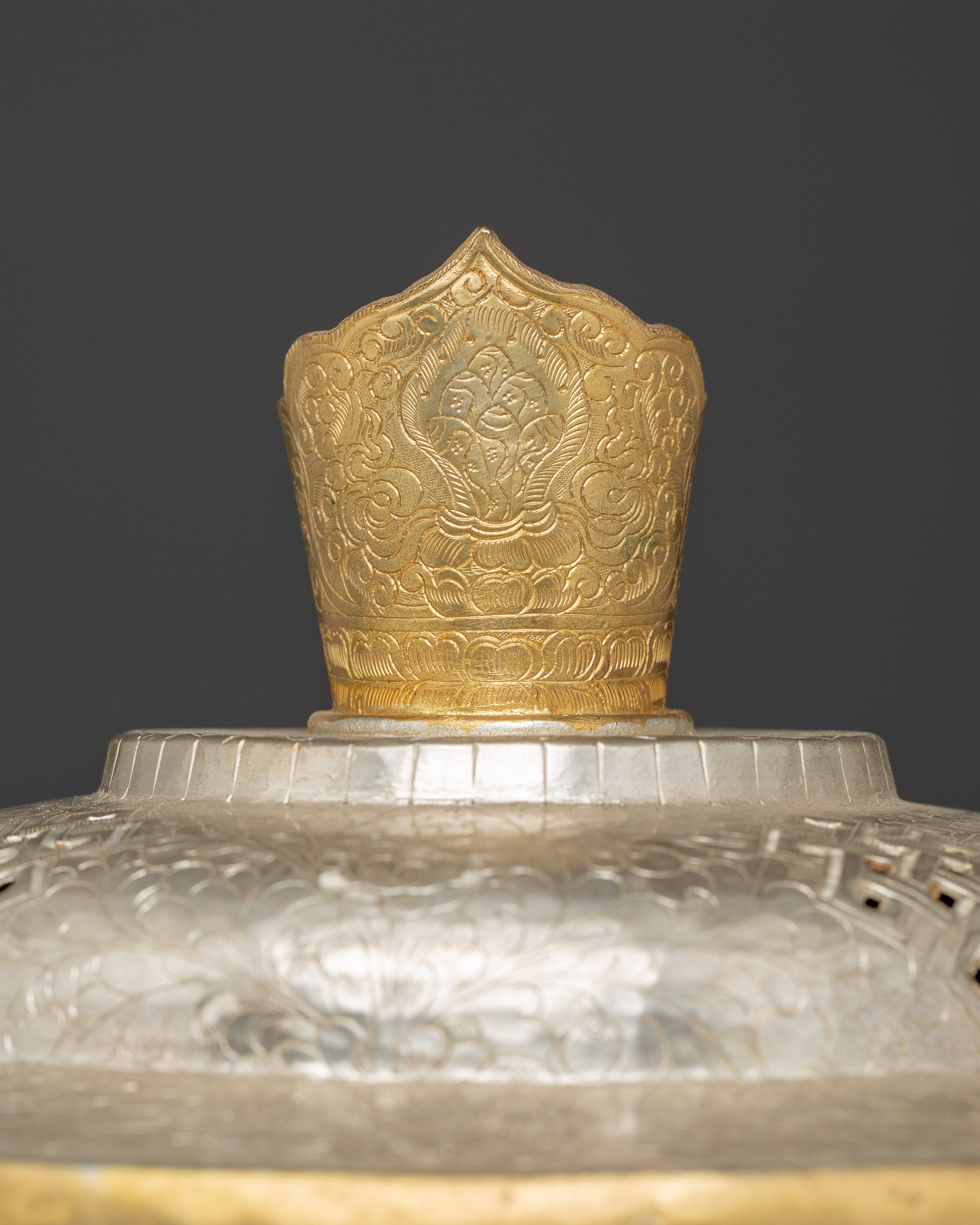 Buddhist Offering Lamp | Gold & Silver Plated for Buddhist Prayer