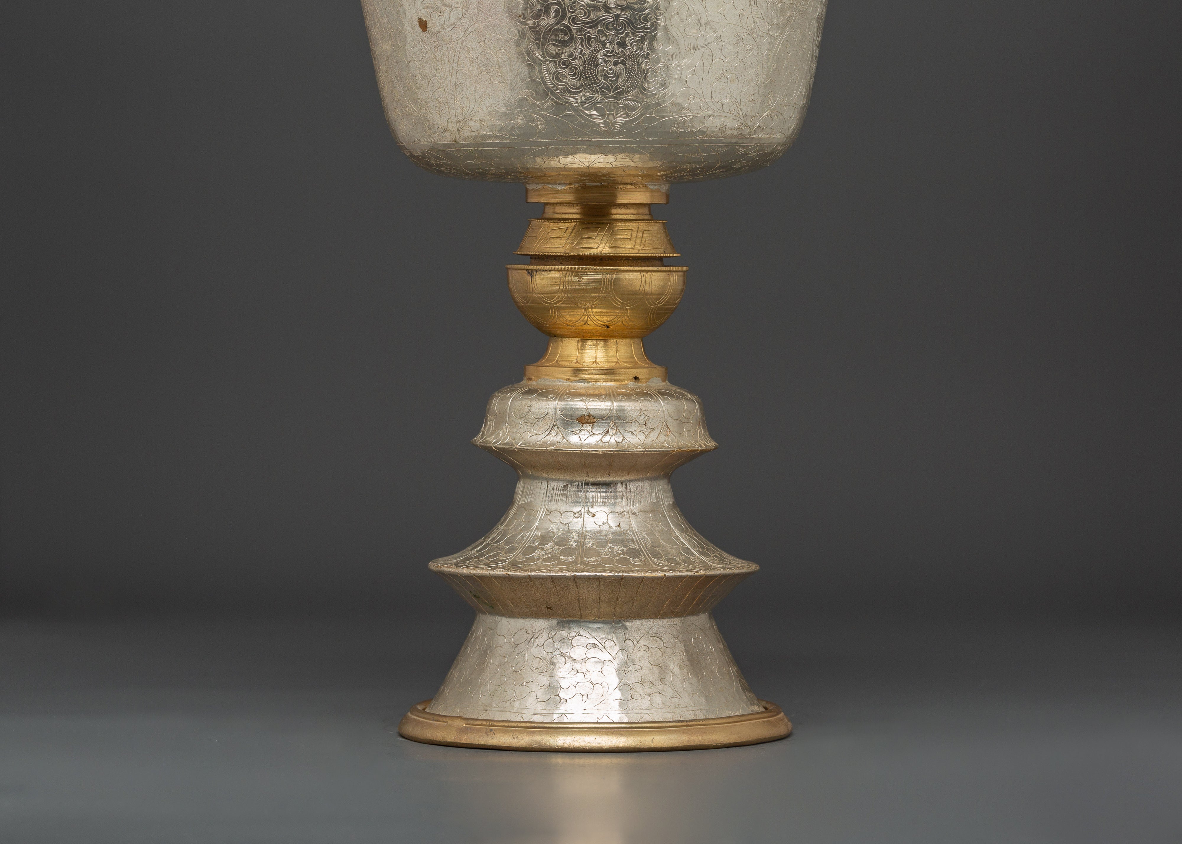 Buddhist Offering Lamp | Gold & Silver Plated for Buddhist Prayer