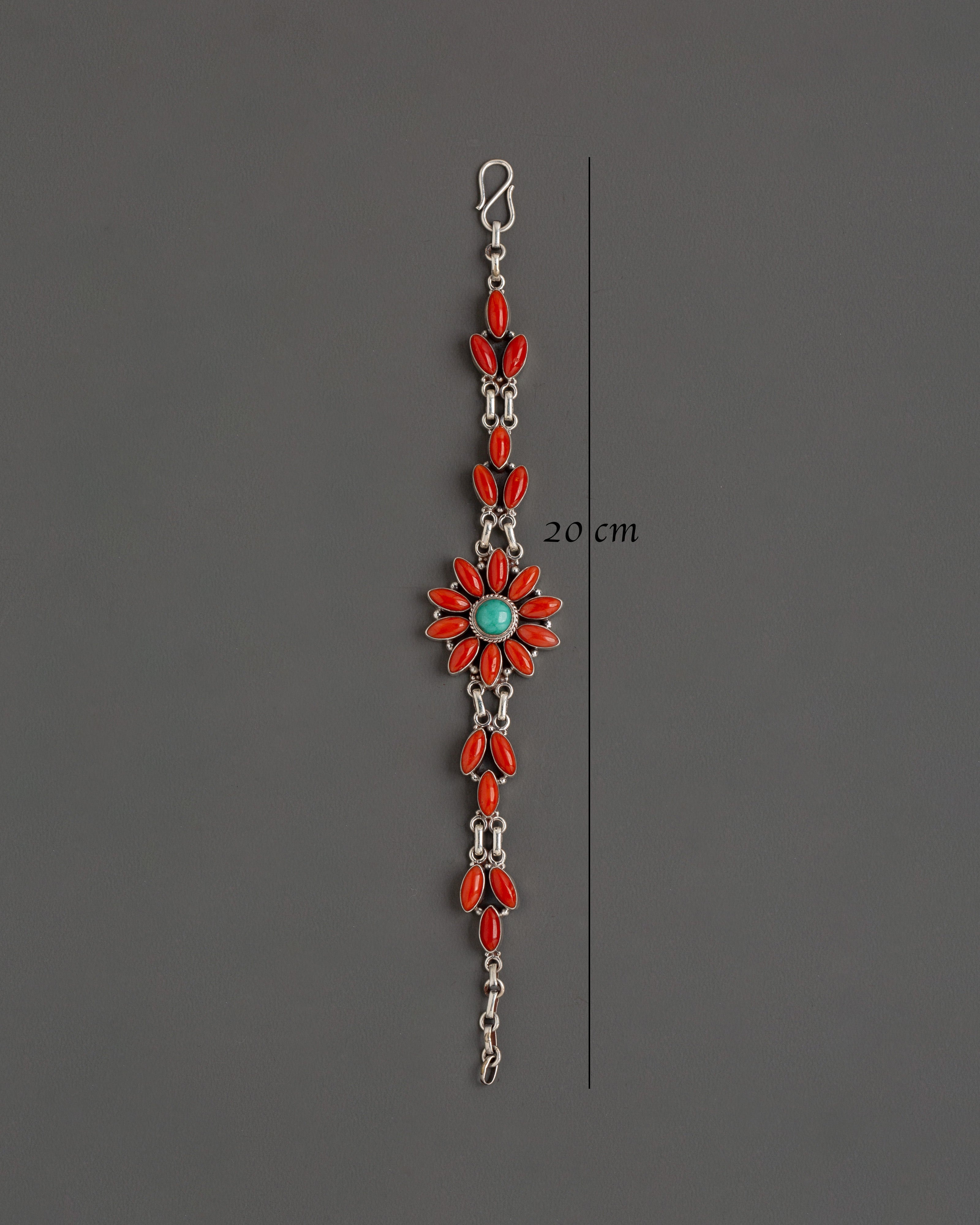 Handmade Flower Design Silver Bracelet | Elegant Boho Gift for Women