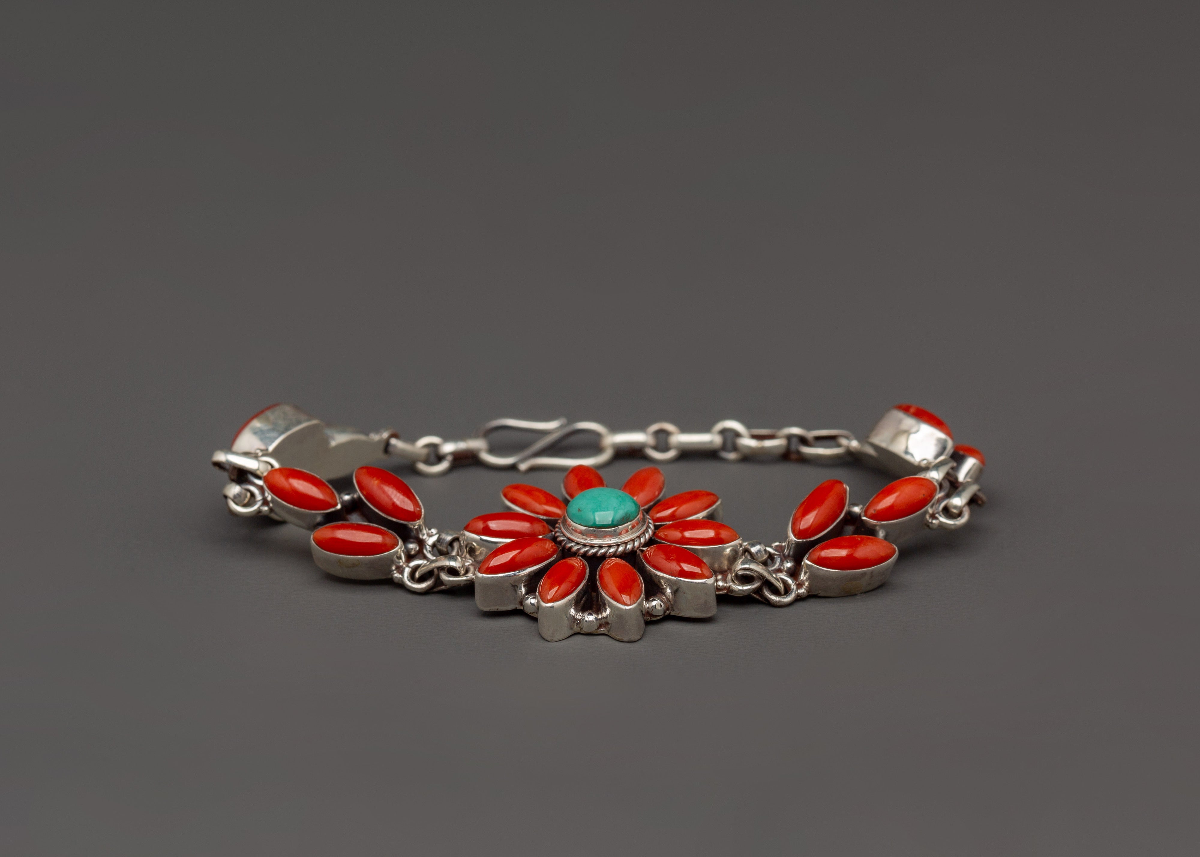 Handmade Flower Design Silver Bracelet | Elegant Boho Gift for Women