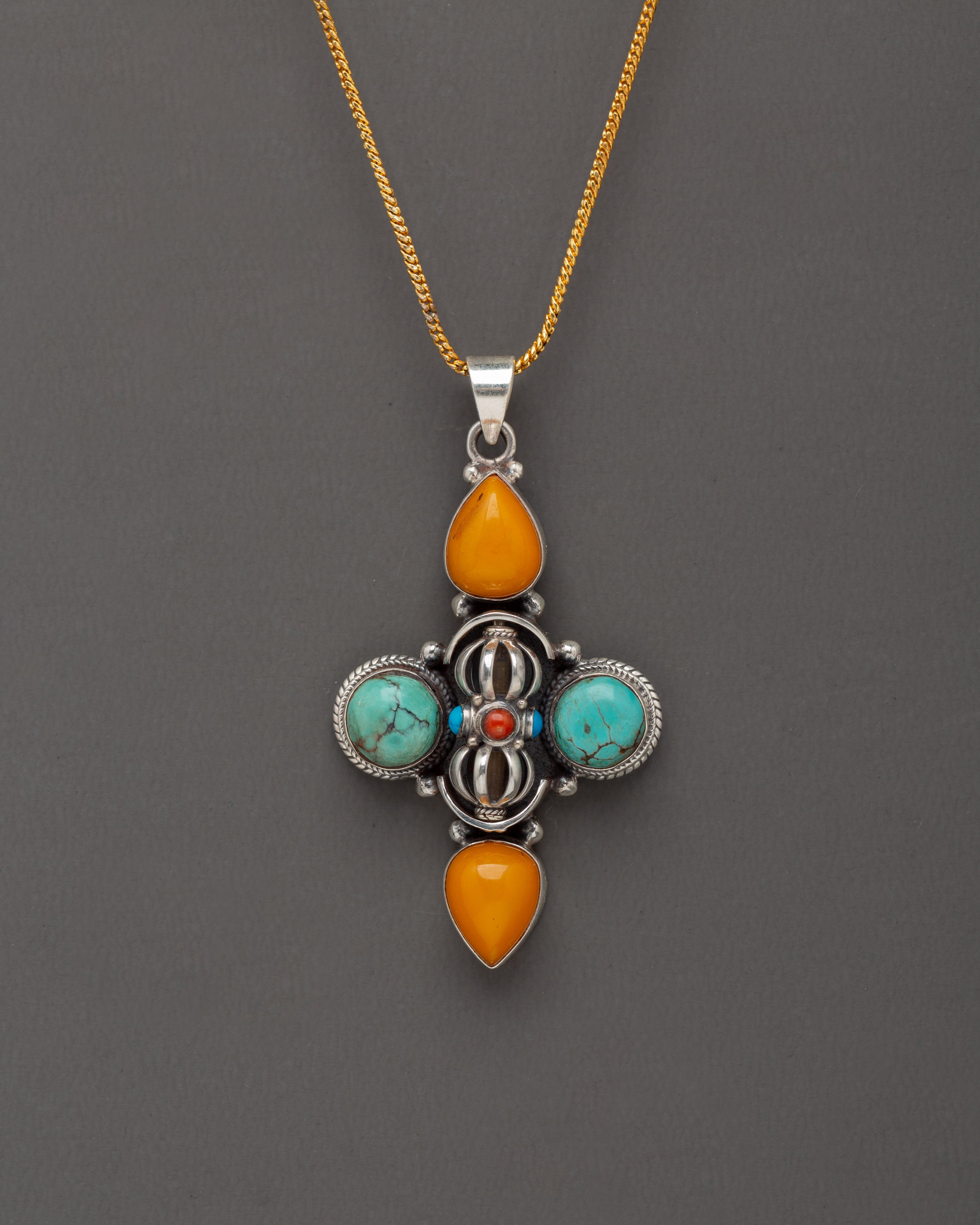 Spiritual Vajra Necklace | Handcrafted in 92.5 Sterling Silver