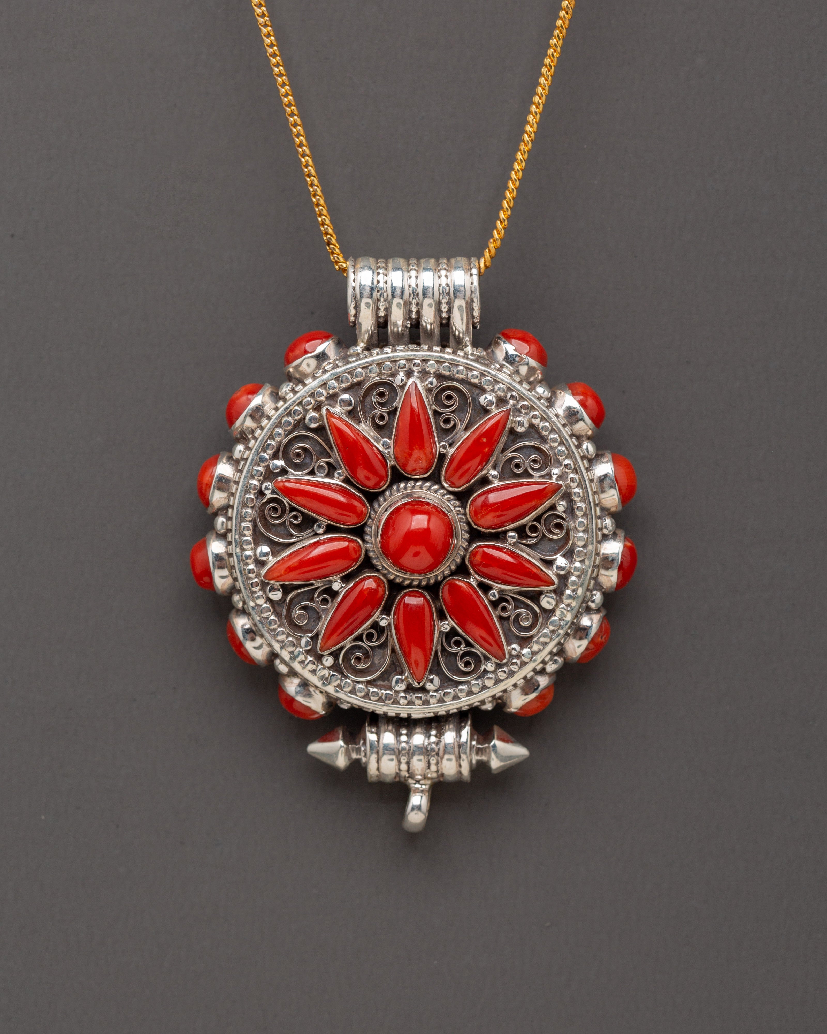 Handmade Beautiful Ghau Box Locket | Sterling Silver Pendant