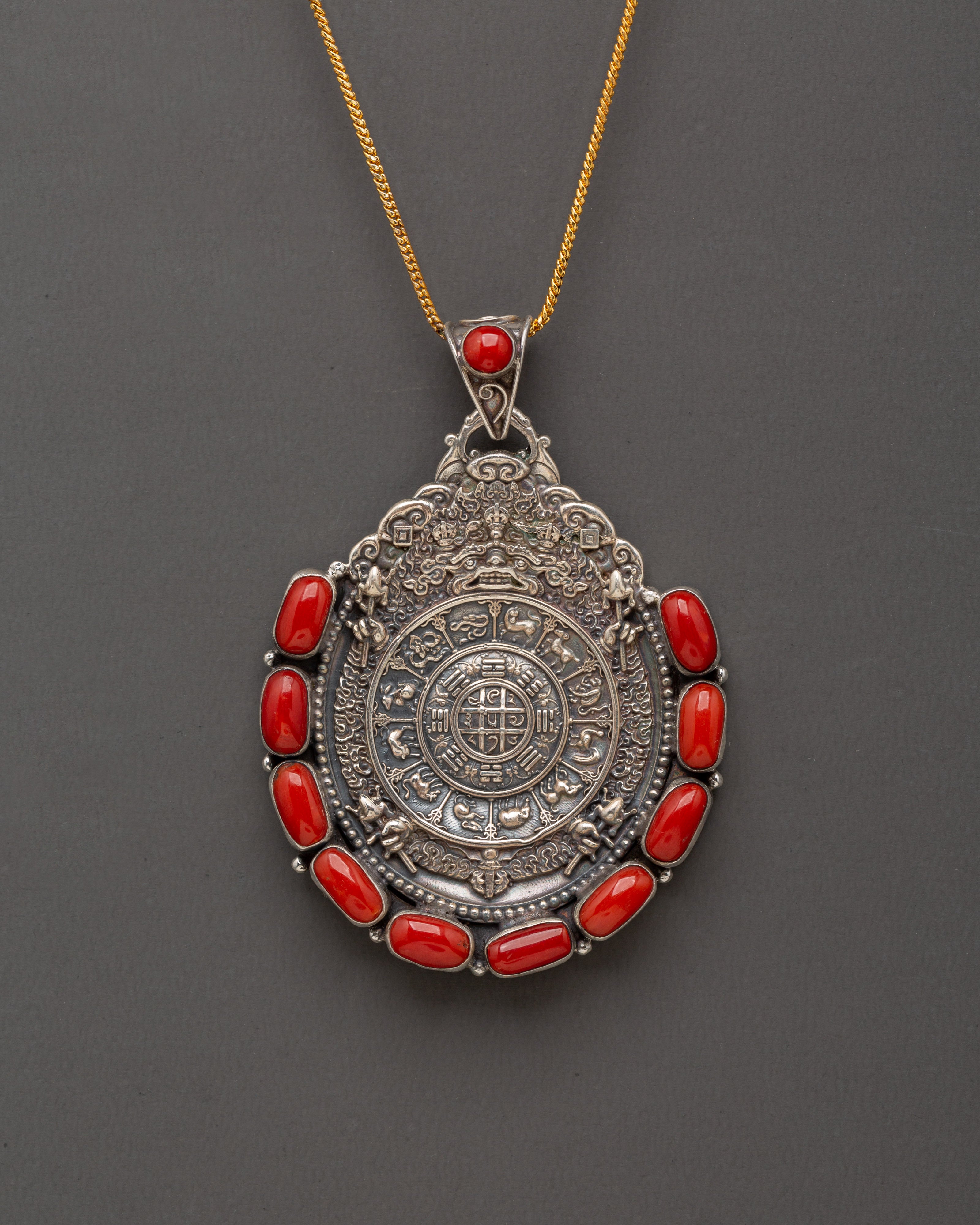 Silver Spiritual Pendant | Tibetan Mandala Amulet