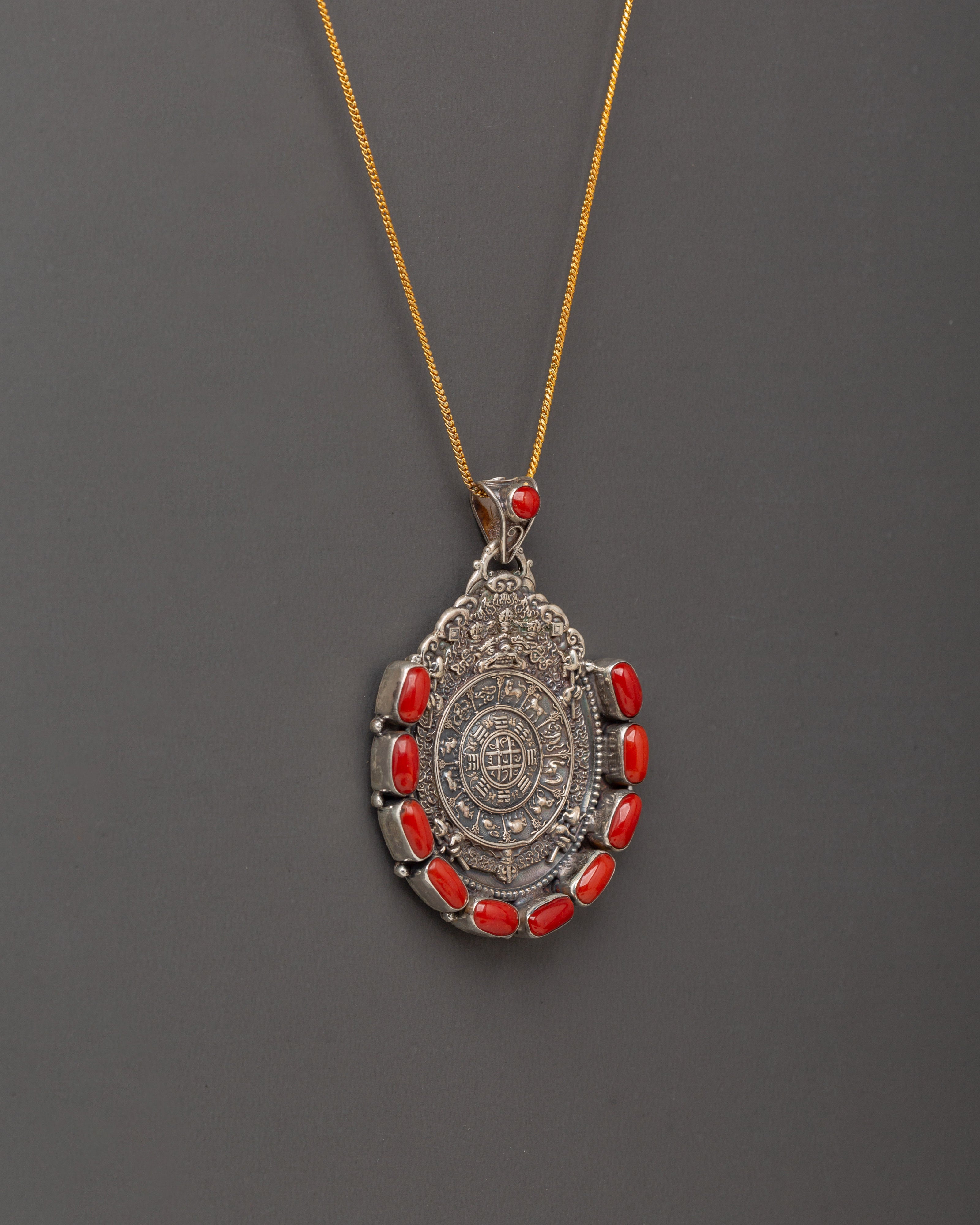 Silver Spiritual Pendant | Tibetan Mandala Amulet