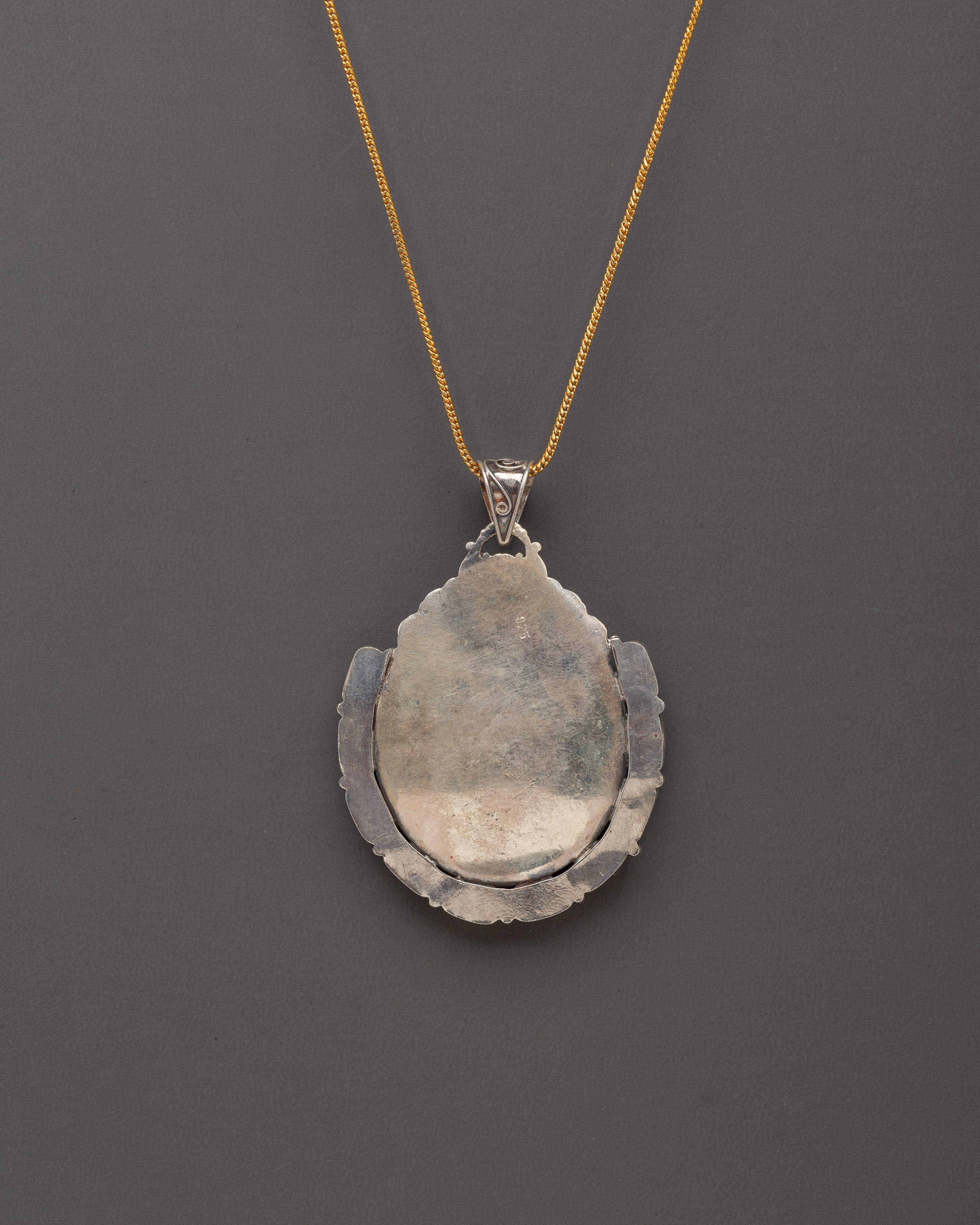 Silver Spiritual Pendant | Tibetan Mandala Amulet