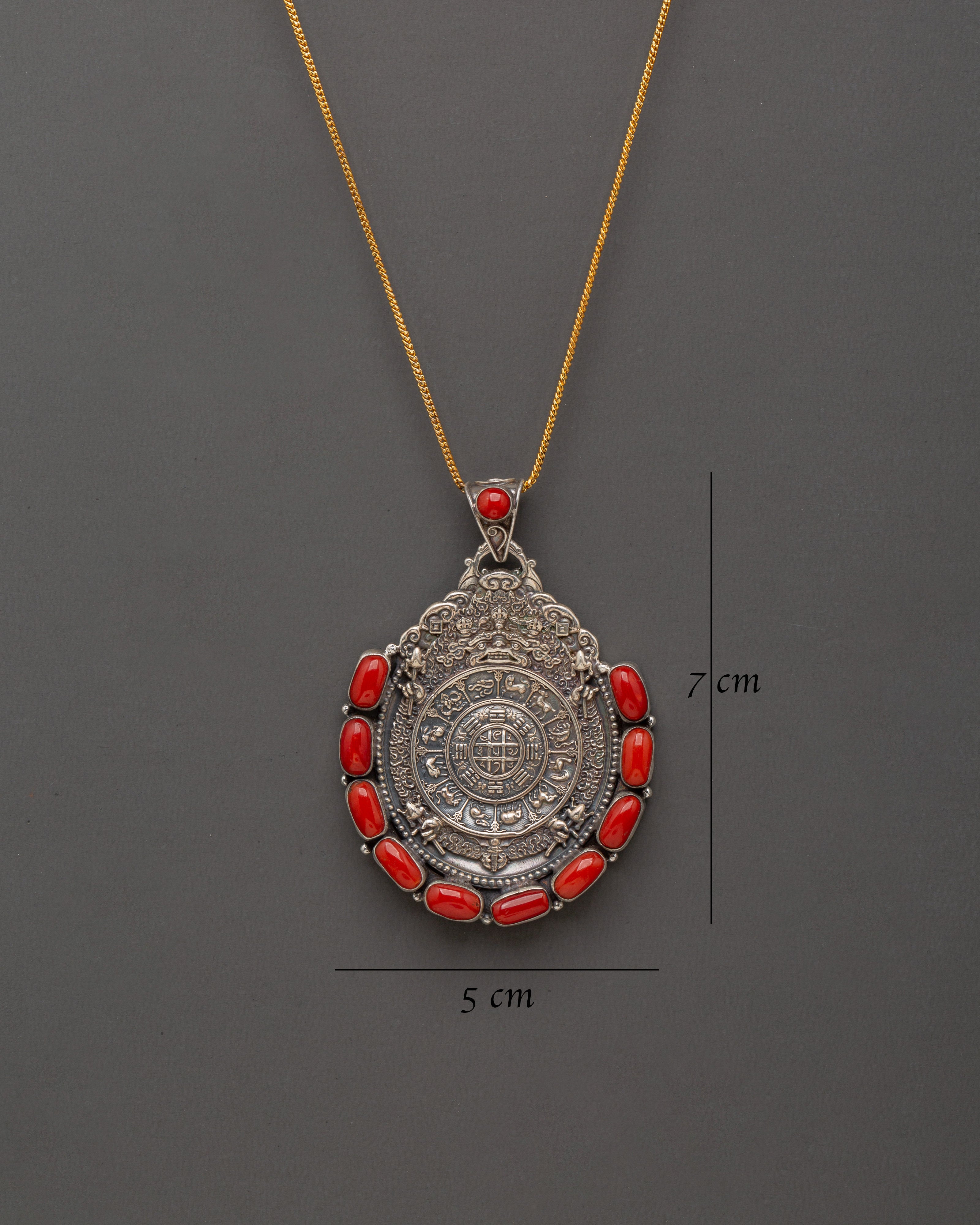 Silver Spiritual Pendant | Tibetan Mandala Amulet