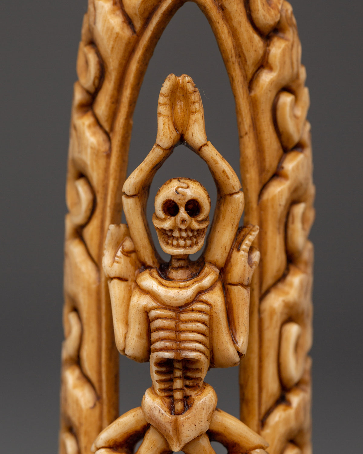 Tibetan Citipati Skeleton Deity Bone Statue | Buddhist Artwork for Altar Decor