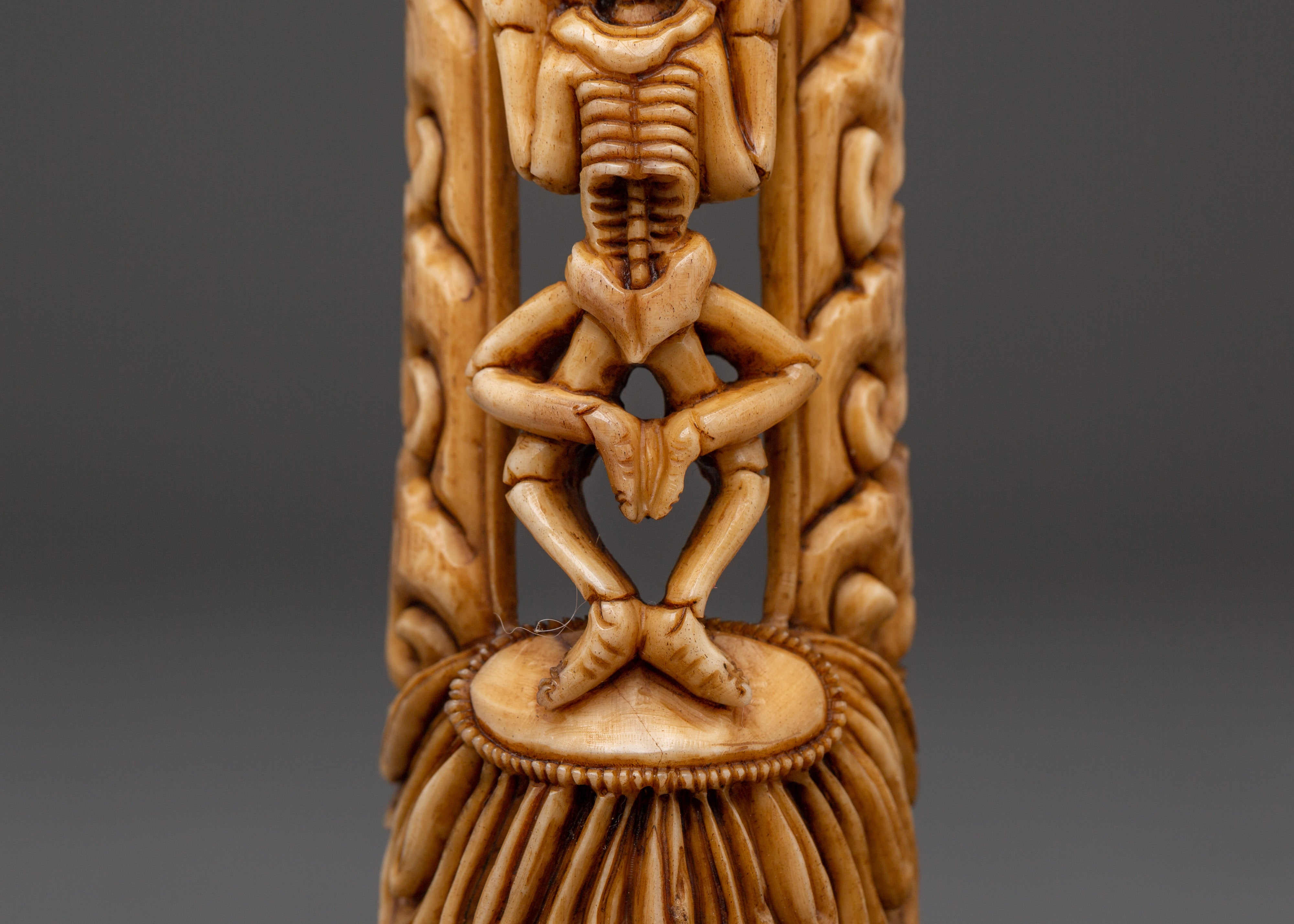 Tibetan Citipati Skeleton Deity Bone Statue | Buddhist Artwork for Altar Decor