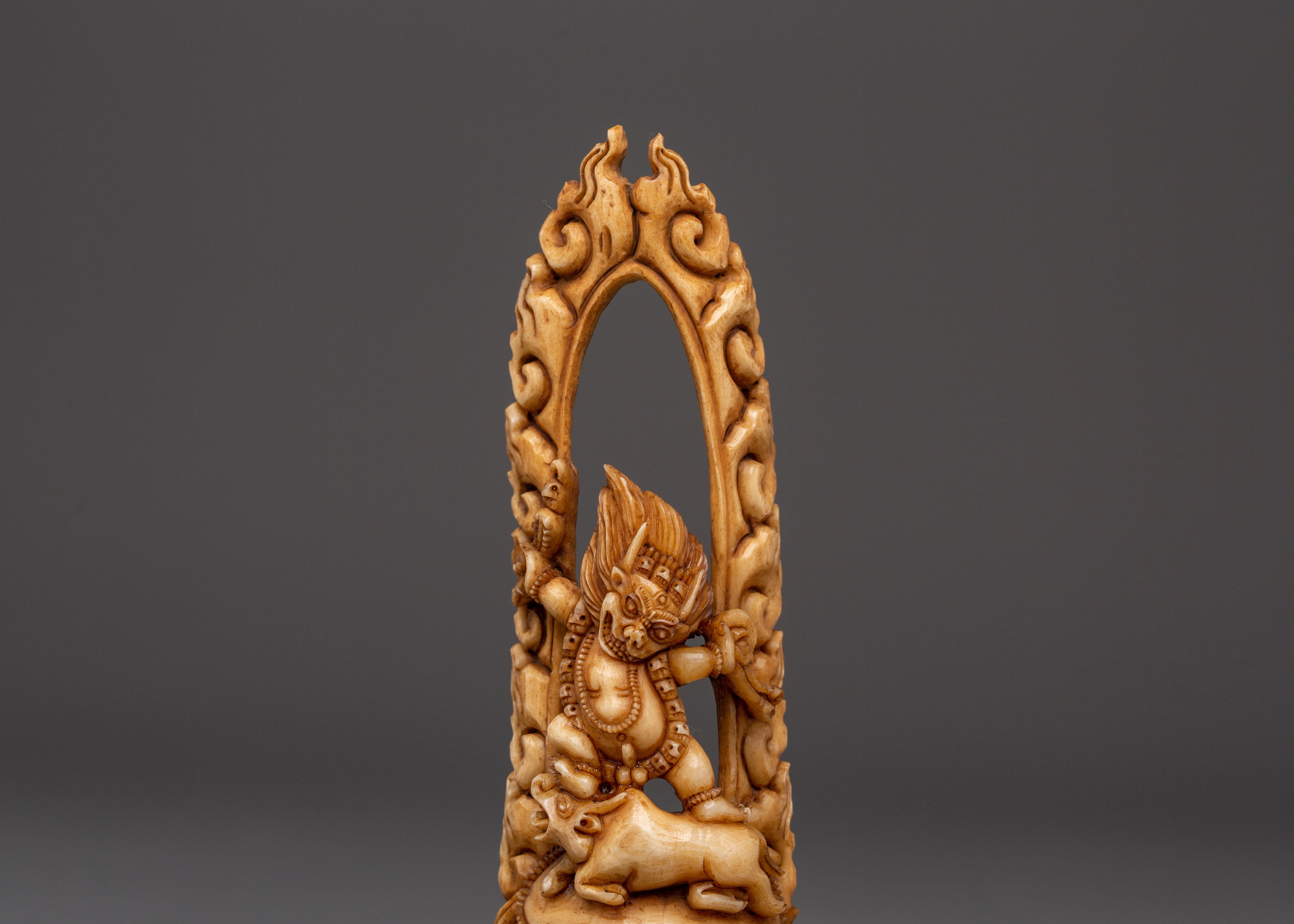 Handcrafted Yamantaka Bone Statue | Fierce Protector Deity