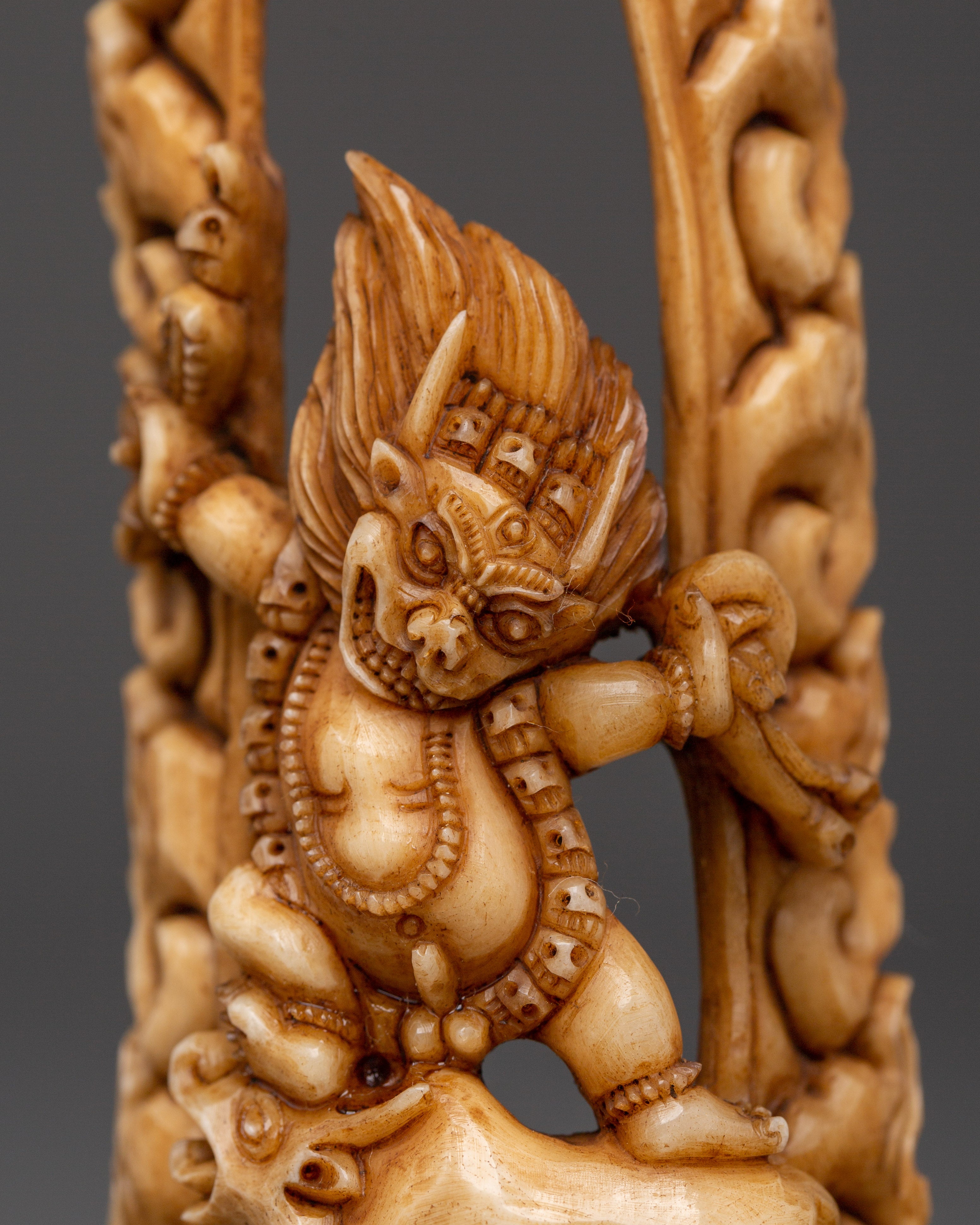 Handcrafted Yamantaka Bone Statue | Fierce Protector Deity