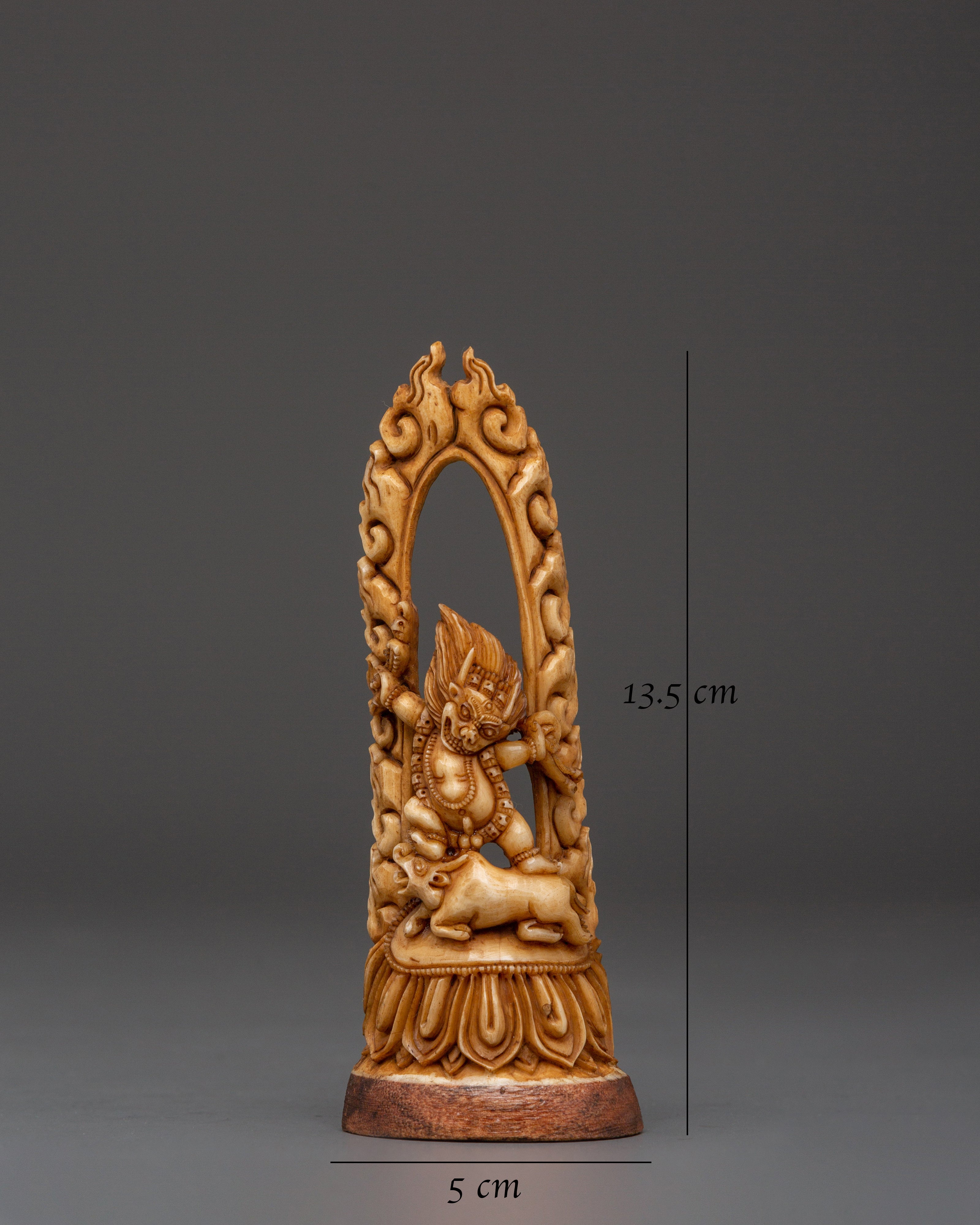 Handcrafted Yamantaka Bone Statue | Fierce Protector Deity
