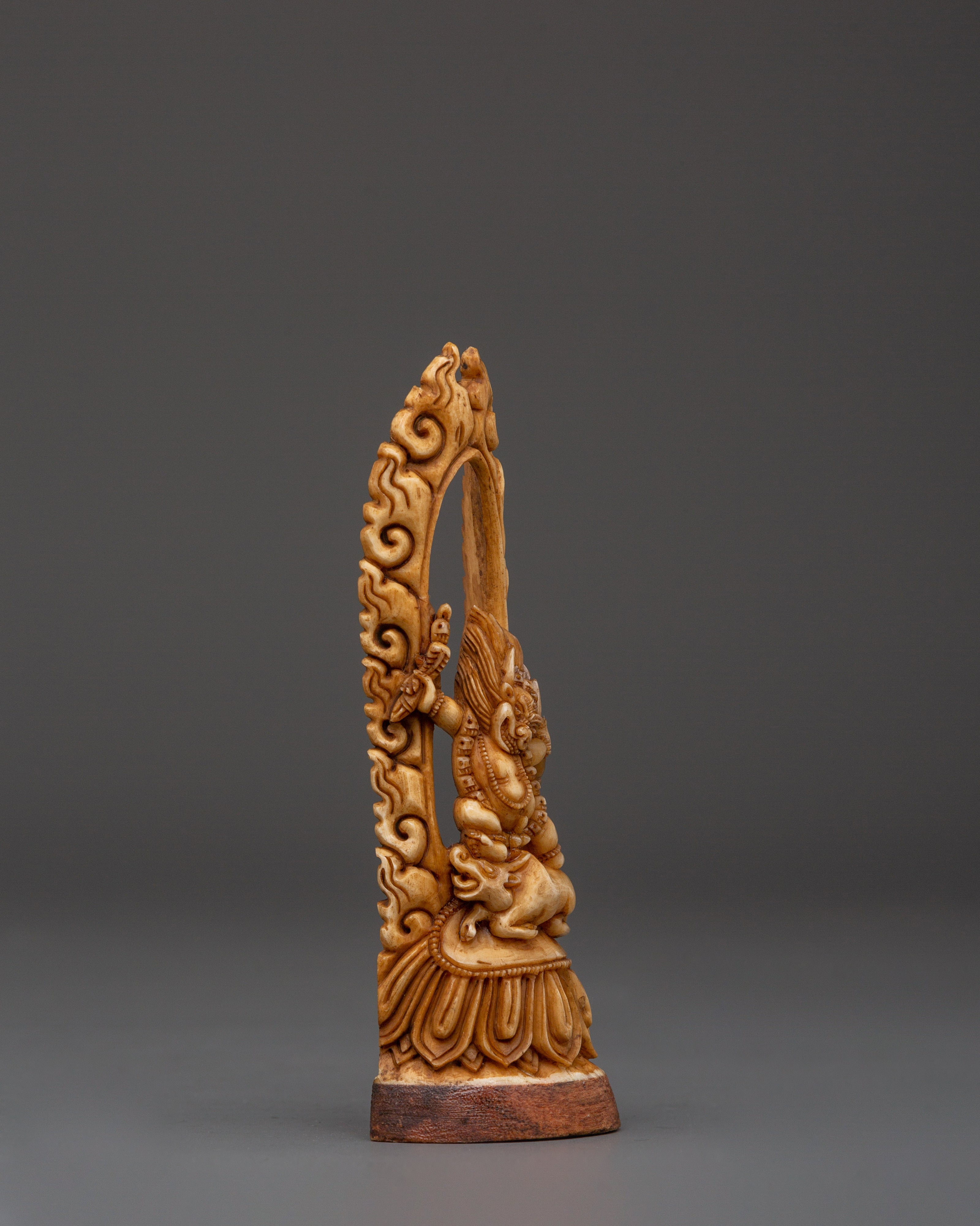 Handcrafted Yamantaka Bone Statue | Fierce Protector Deity