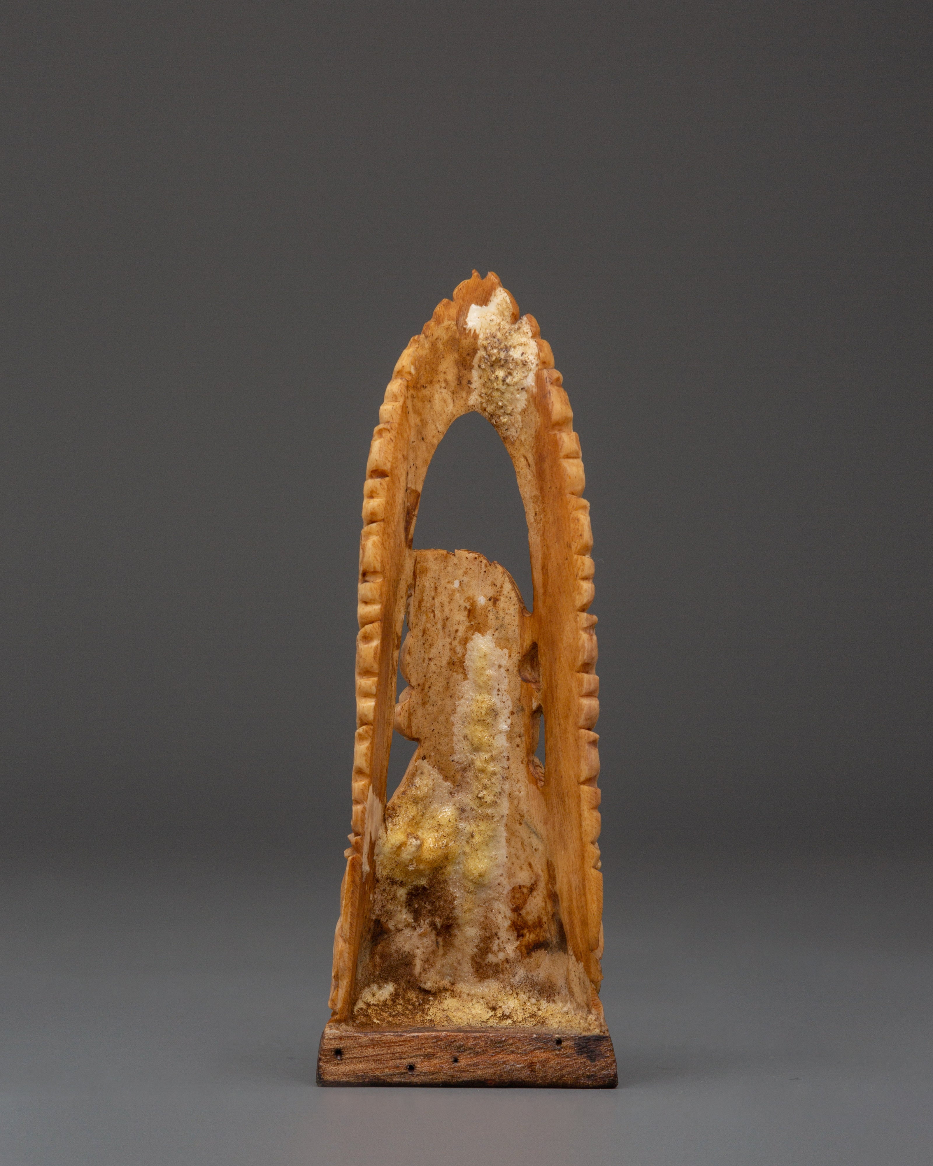 Hand-carved Vajrapani Bone Statue | Dharma Guardian Vajrapani Figurine