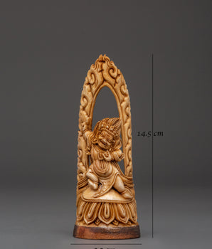 Hand-carved Vajrapani Bone Statue | Dharma Guardian Vajrapani Figurine