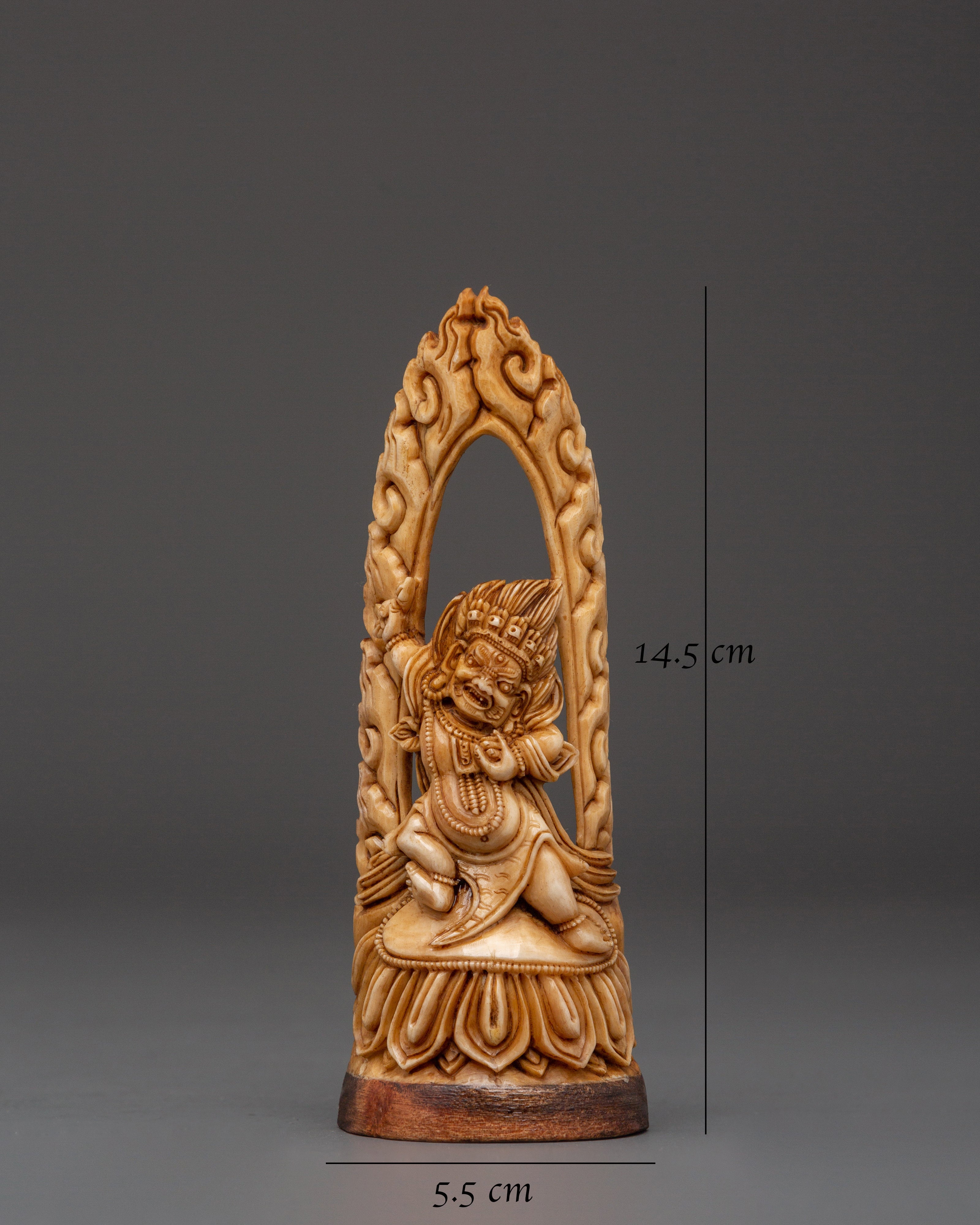 Hand-carved Vajrapani Bone Statue | Dharma Guardian Vajrapani Figurine