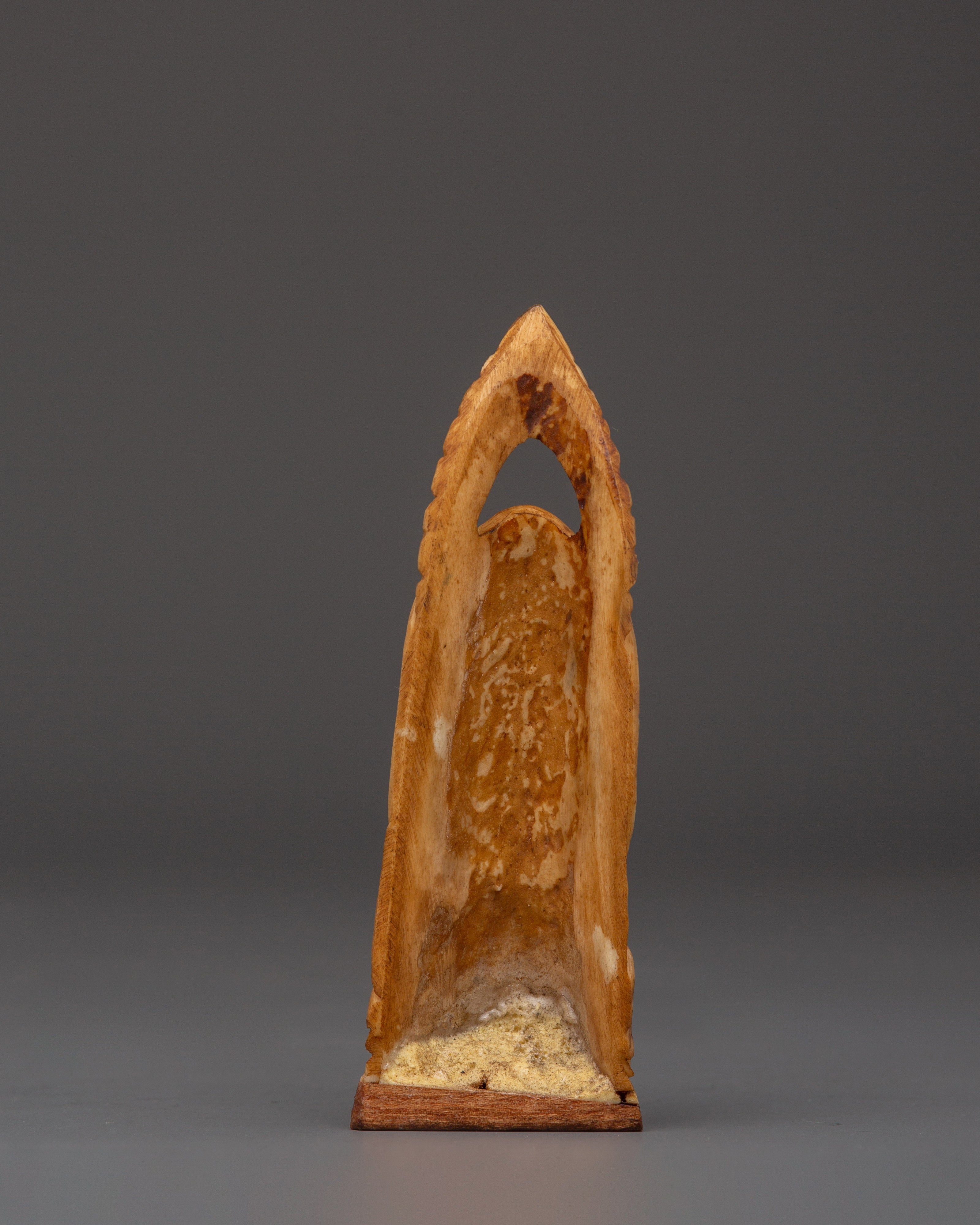 Manjushri Tibetan Buddhist Bone Statue |  Hand-Carved Bodhisattva of Wisdom Statue