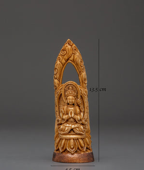 Chenrezig Bone Hand-carved Statue | Four-Armed Avalokiteshvara