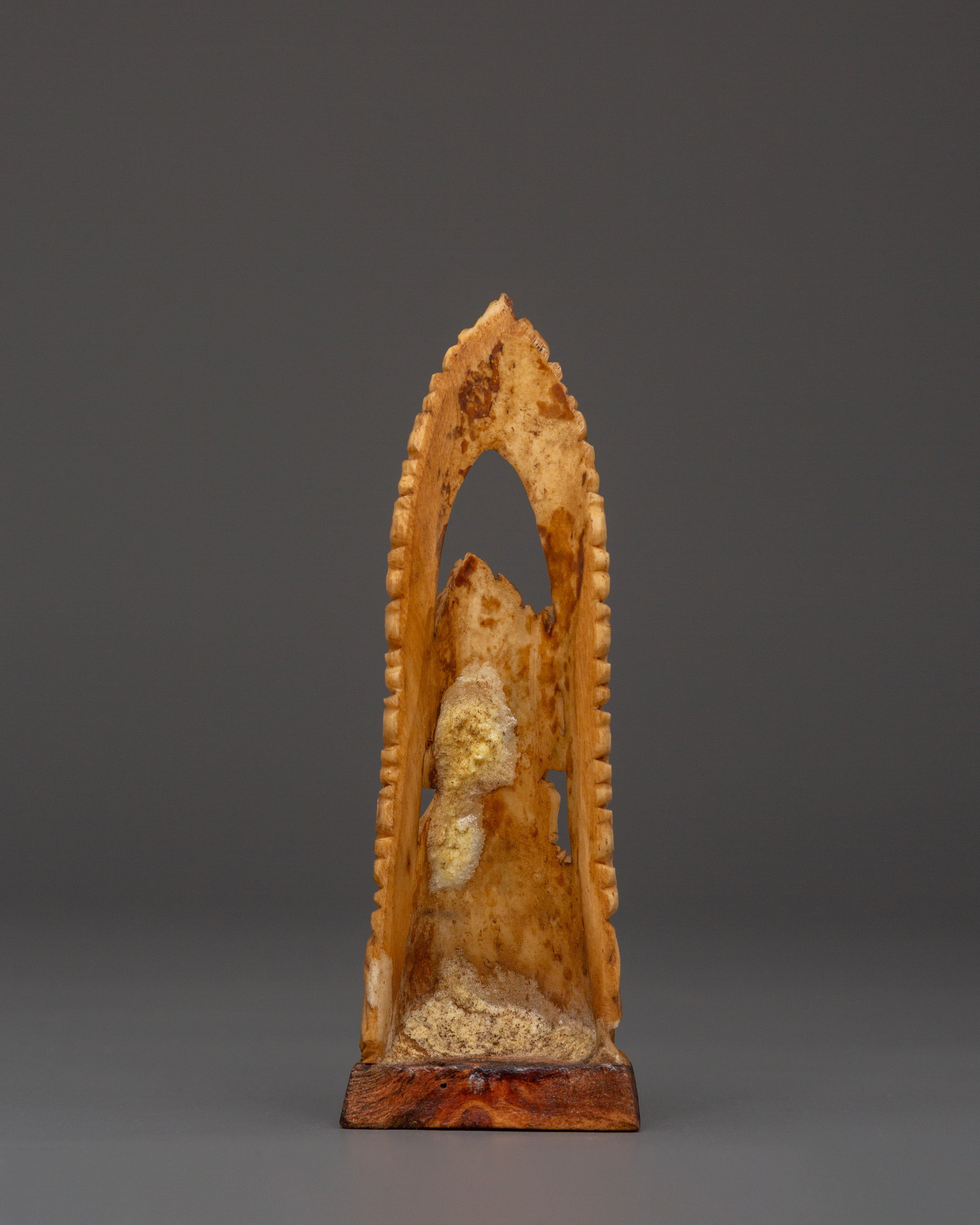 Tibetan Hand-carved Mahakala Bone | Wrathful Deity
