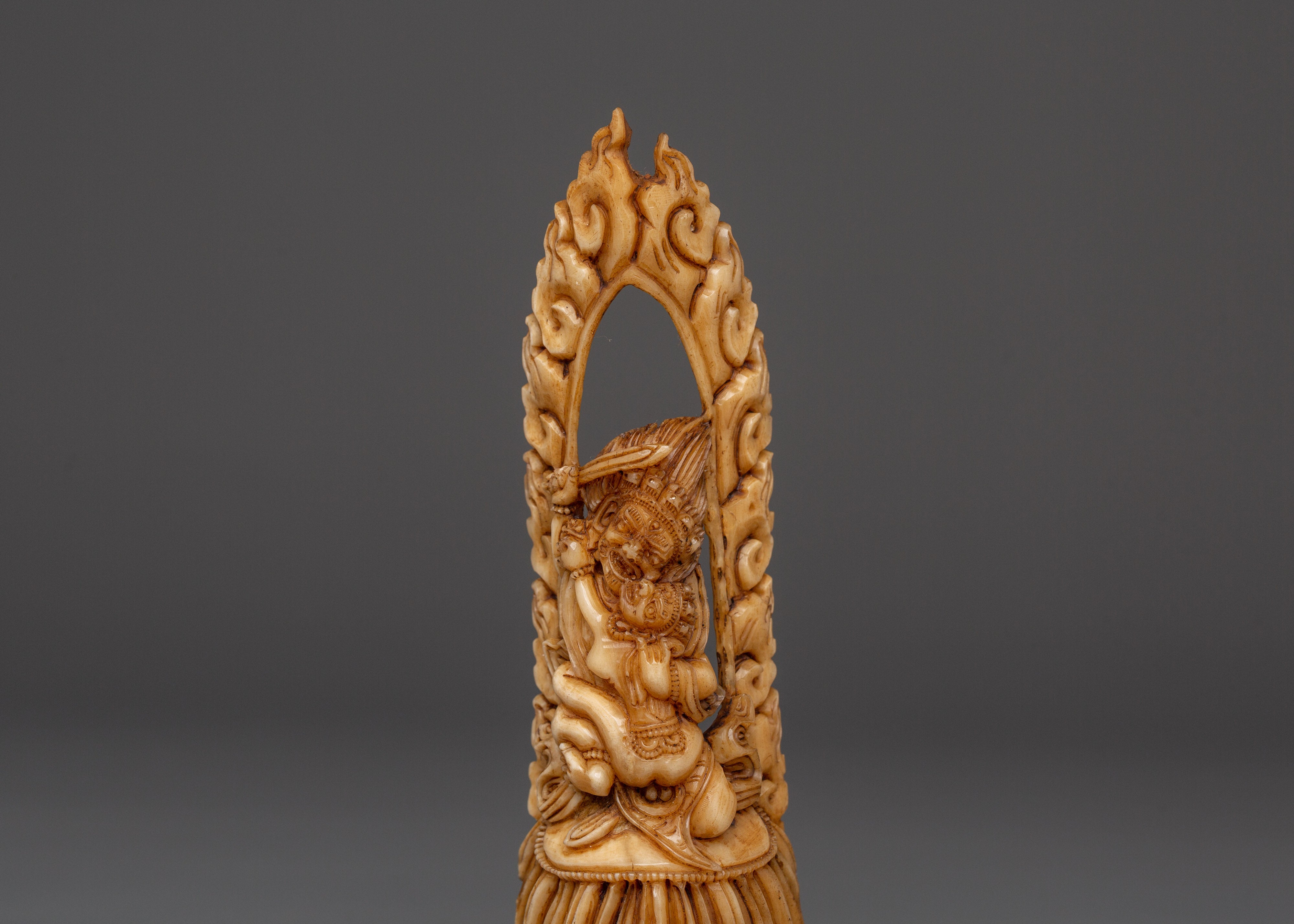 Mahakala with Consort Bone Statue | Sacred Himalayan Artwork