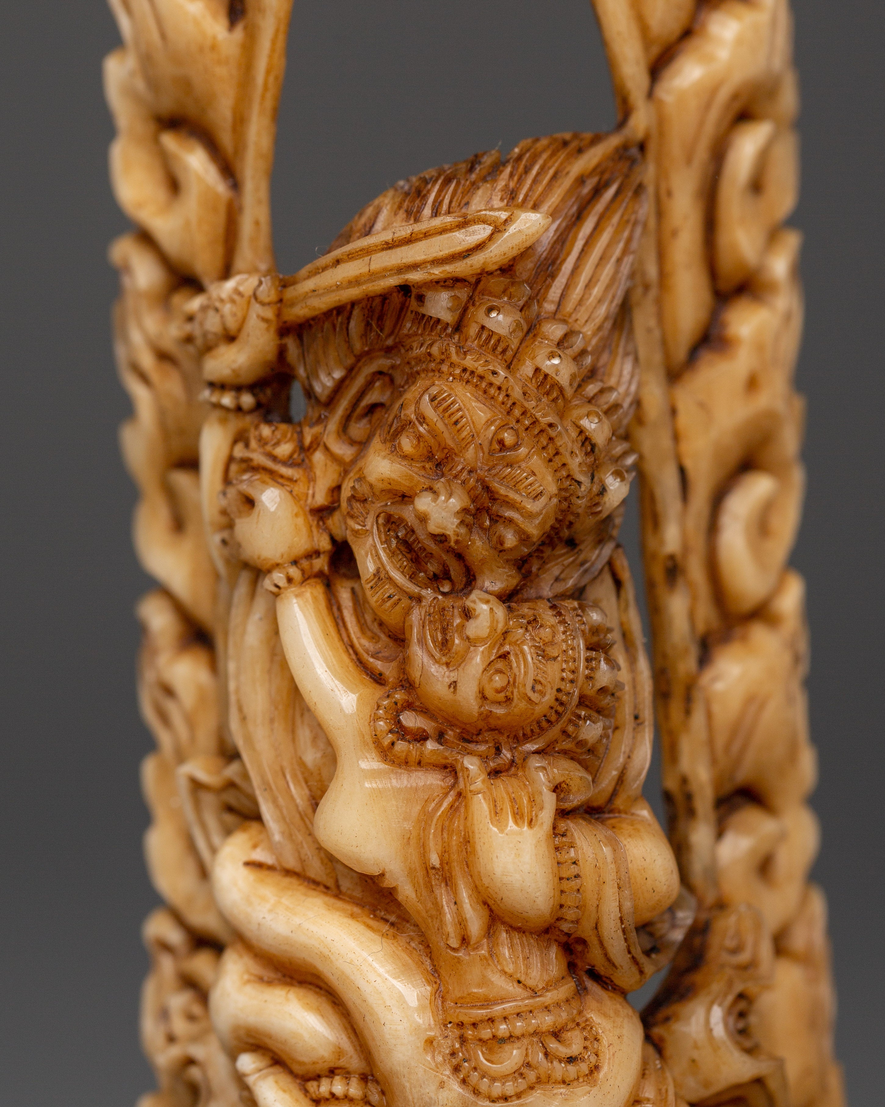 Mahakala with Consort Bone Statue | Sacred Himalayan Artwork