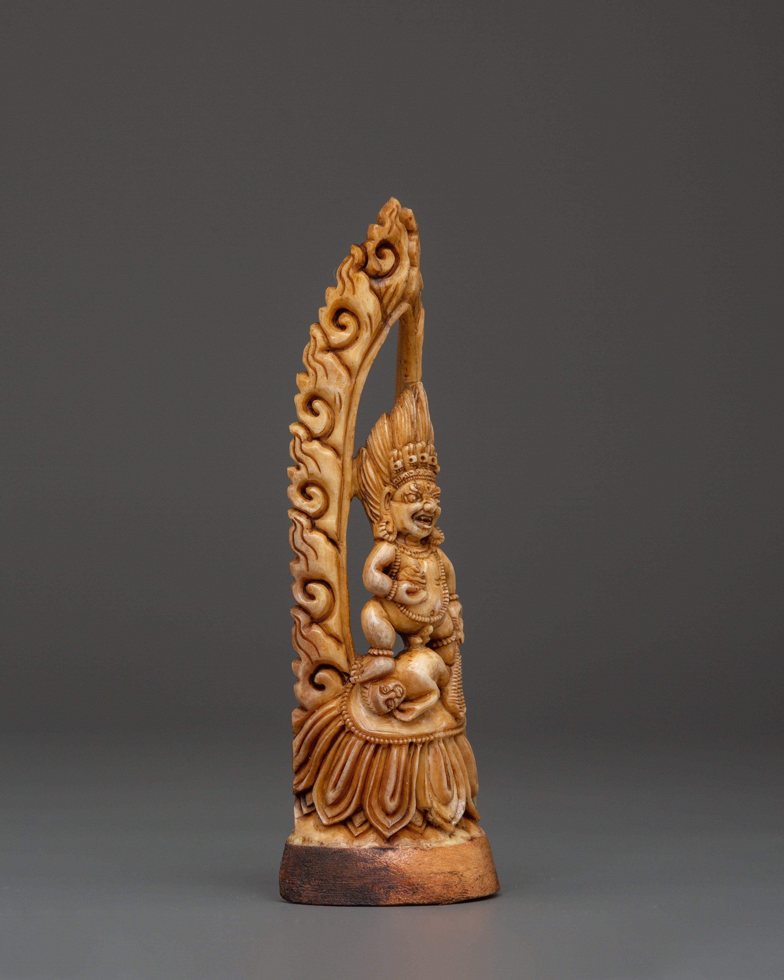 Tibetan Wooden Bone Ritual figurine | Handcrafted Yak Bone Deity