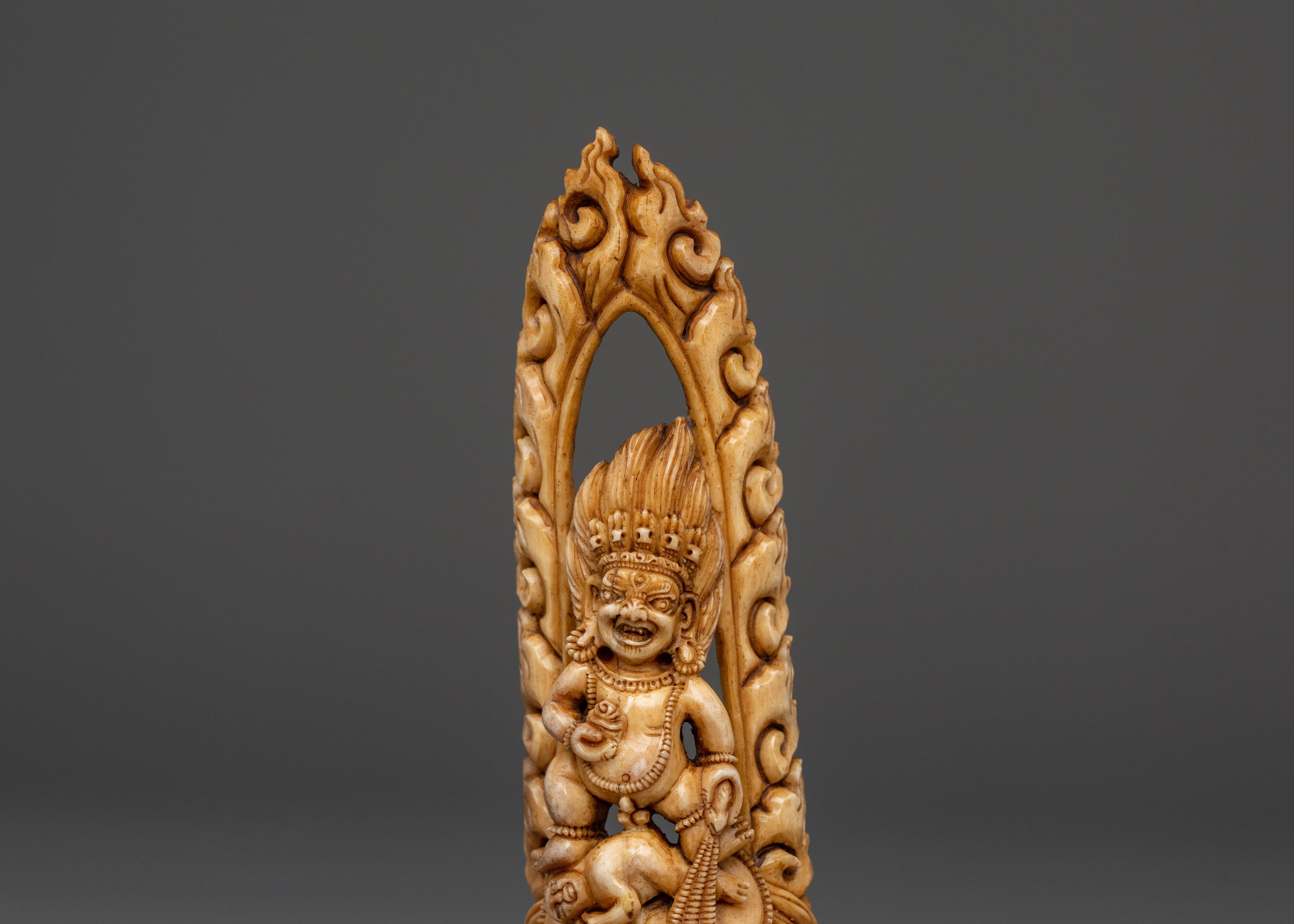 Tibetan Wooden Bone Ritual figurine | Handcrafted Yak Bone Deity