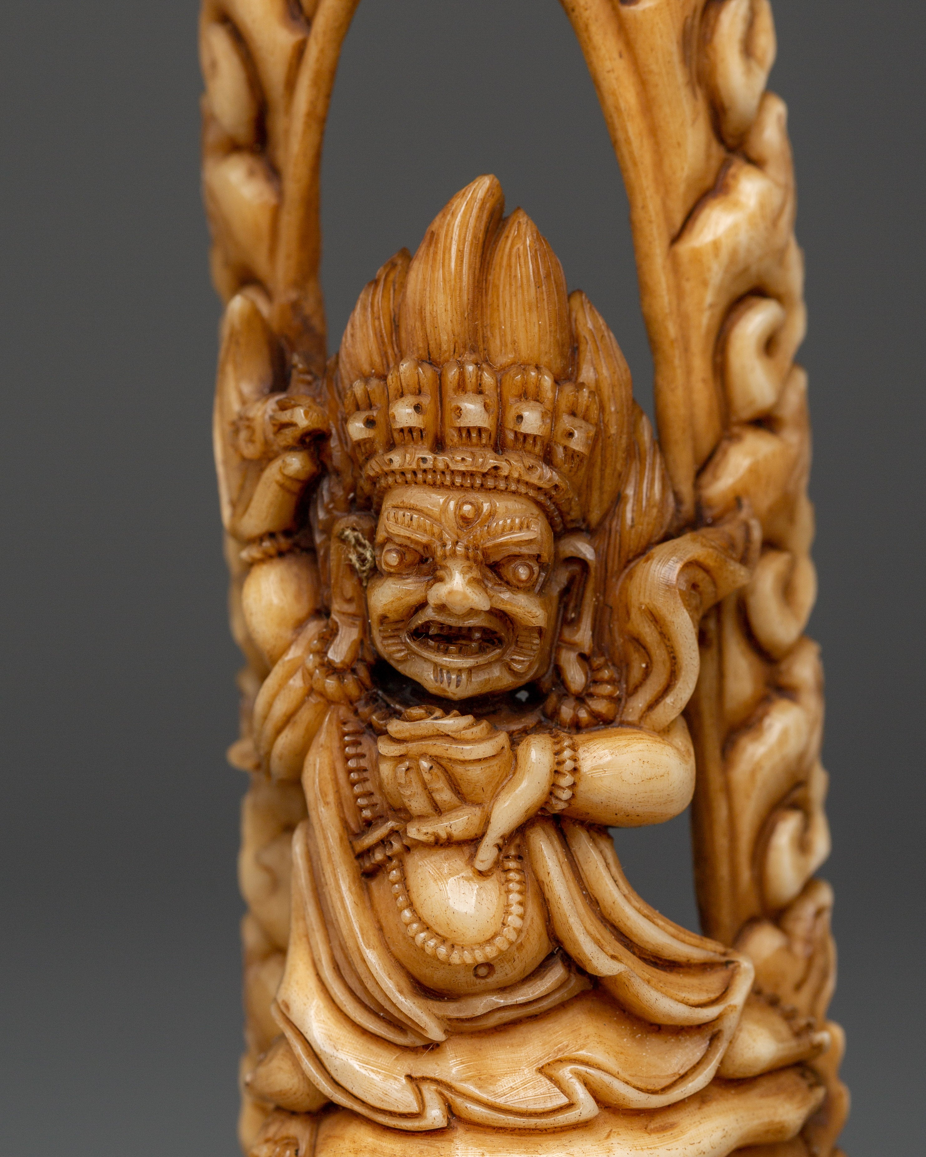 Yak Bone Sculpture | Handcrafted Tibetan Deity Carving