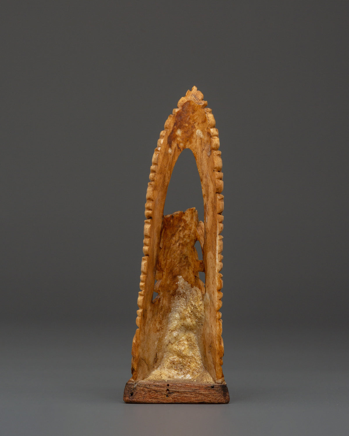 Buddhist Deity Bone Carving | Handcrafted Yak Bone Guardian Statue
