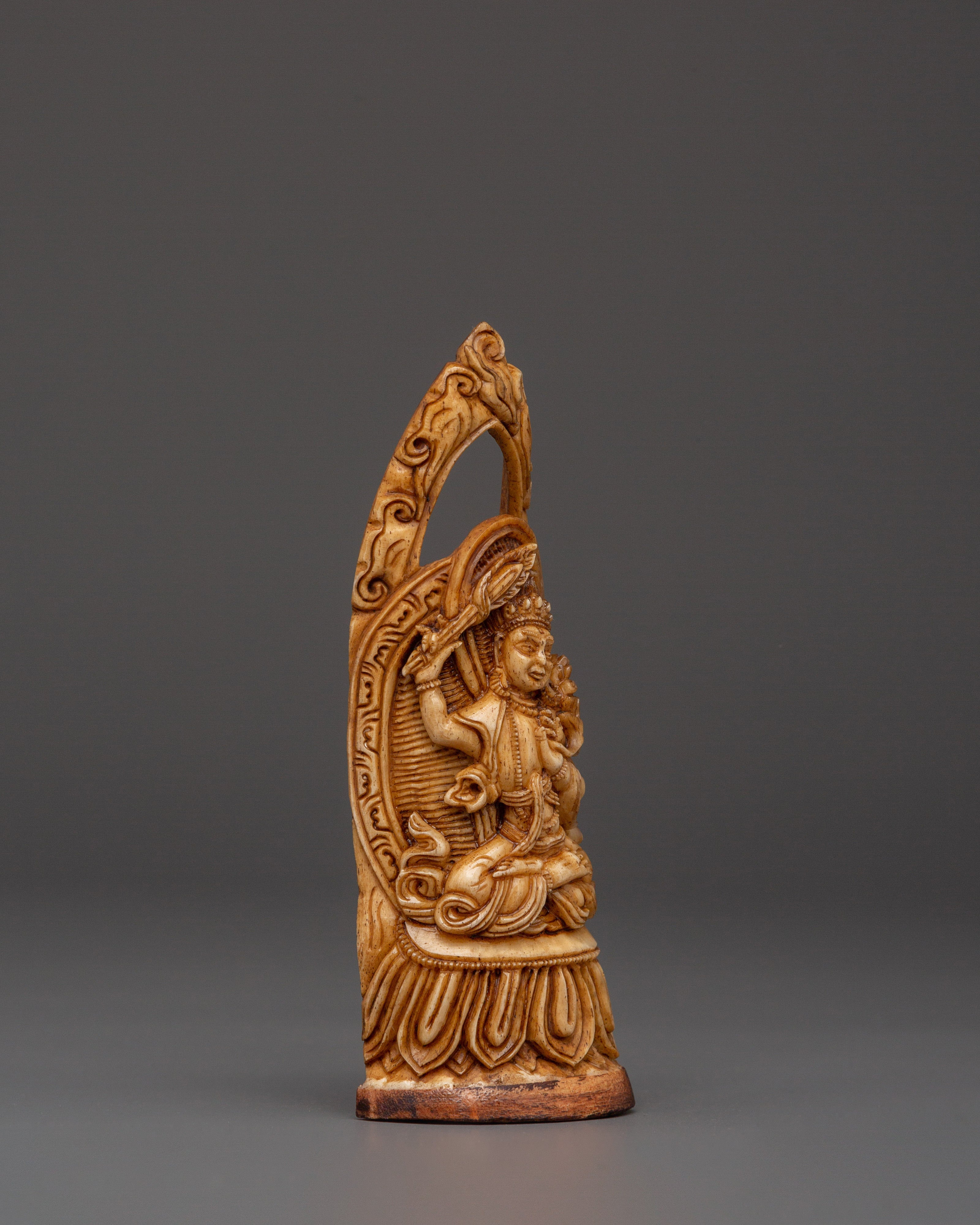Himalayan Bone Carving Art | Handcrafted Yak Bone Deity Sculpture