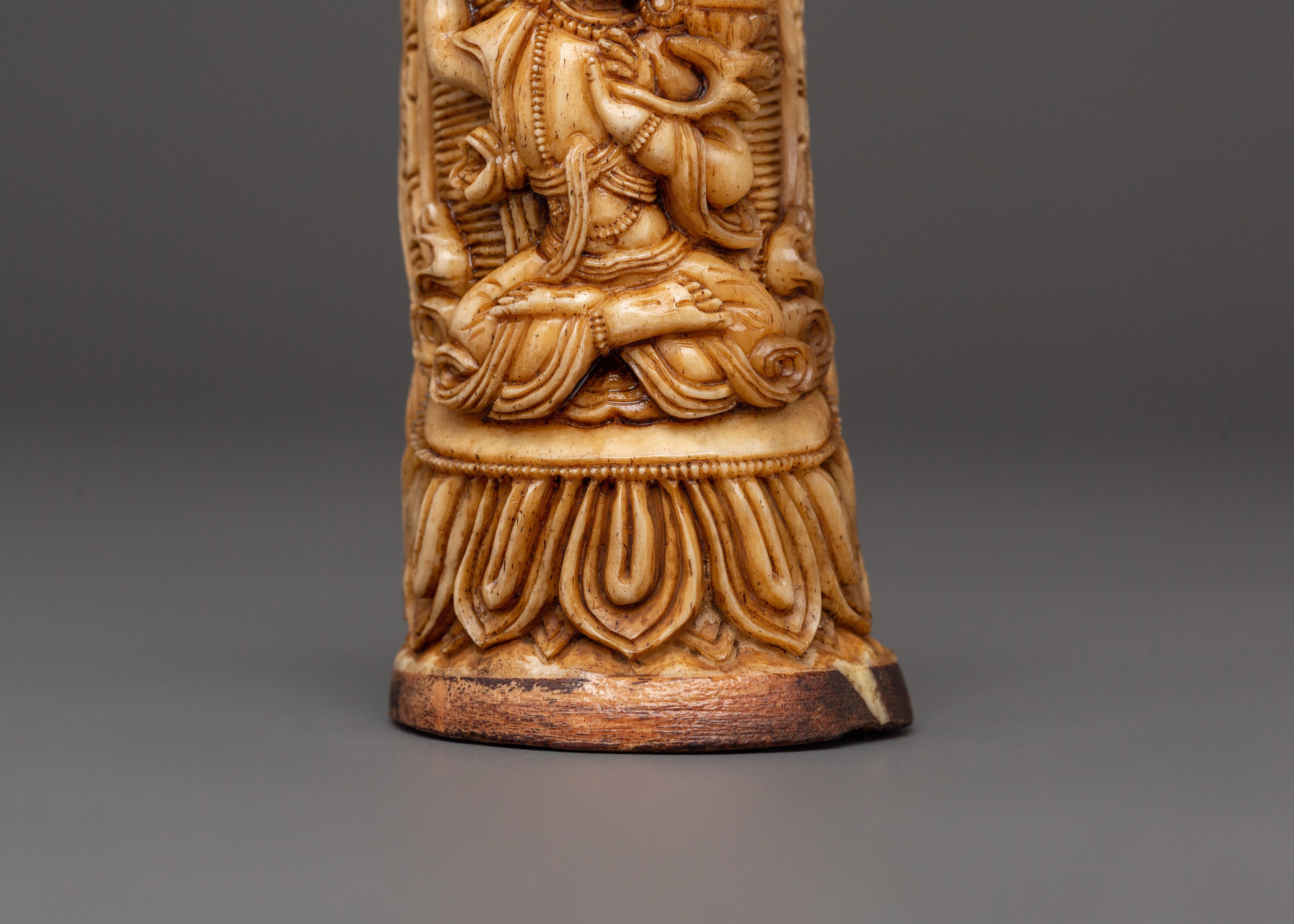 Himalayan Bone Carving Art | Handcrafted Yak Bone Deity Sculpture
