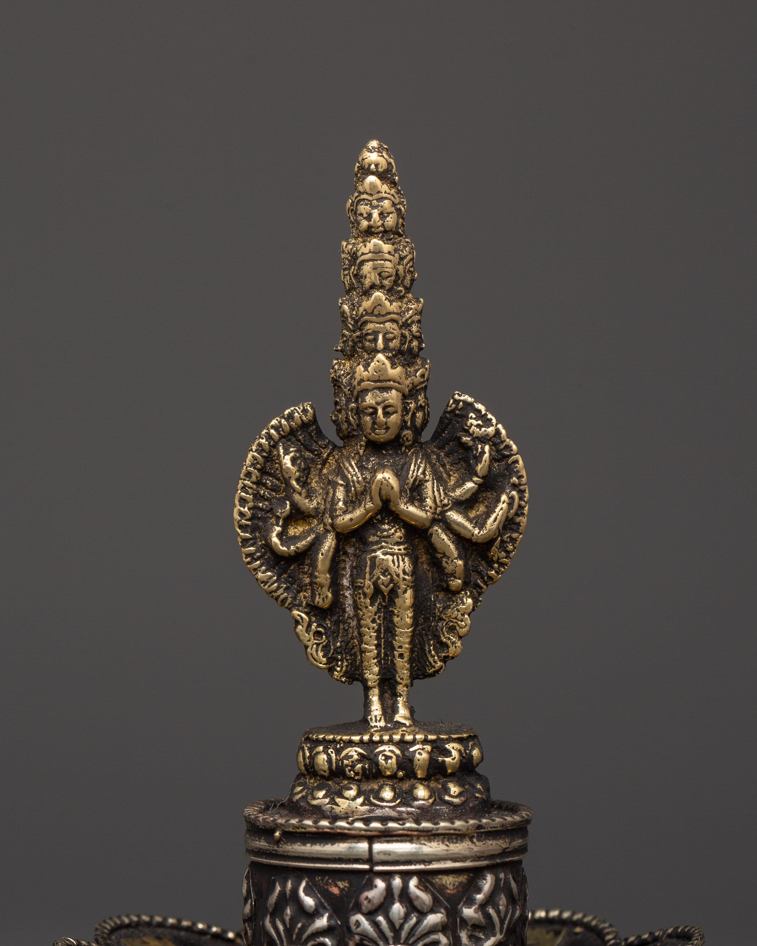 Avalokiteshvara Incense Holder | 1000-Armed Chenrezig Brass Stand