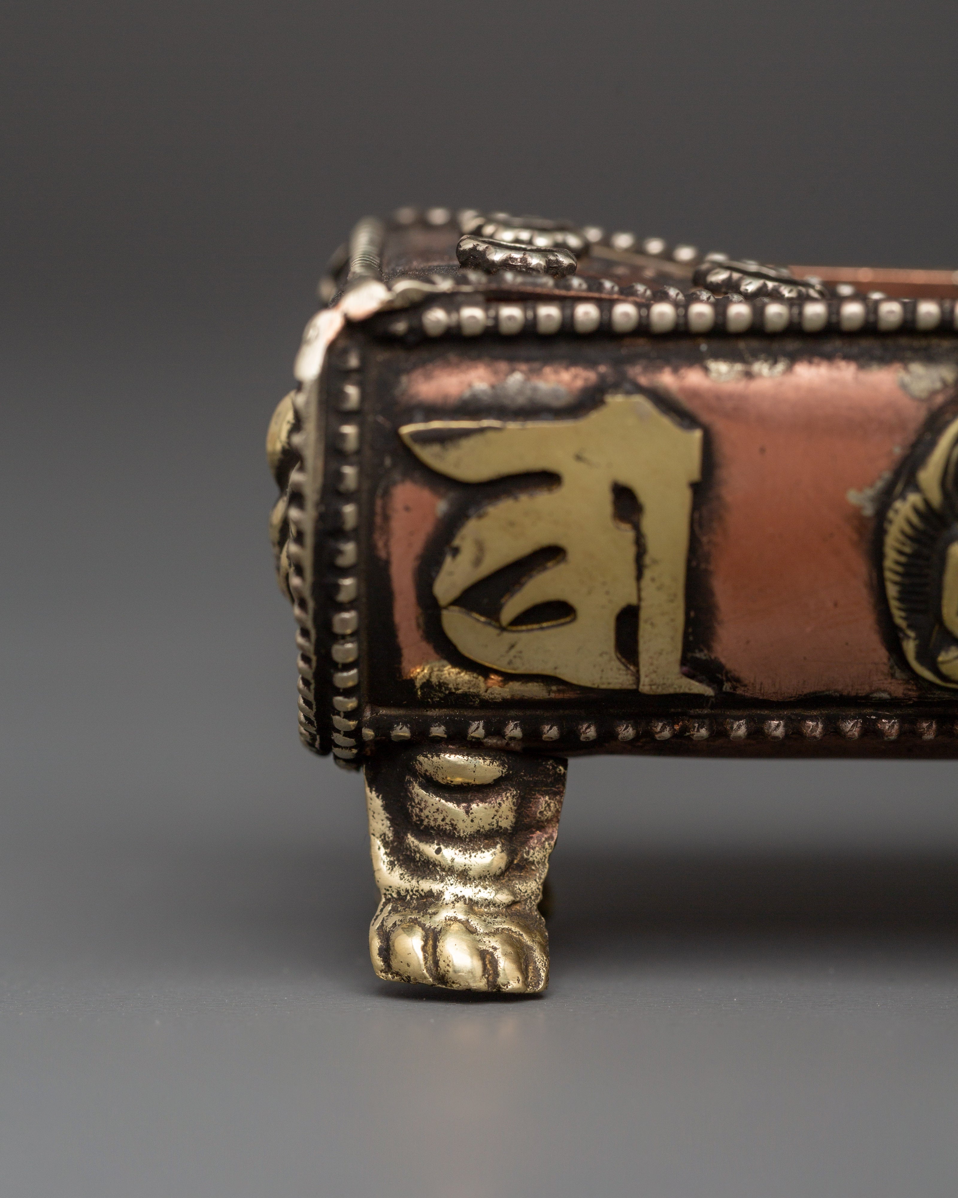Handcrafted Himalayan Buddha Incense Holder | Copper & Brass
