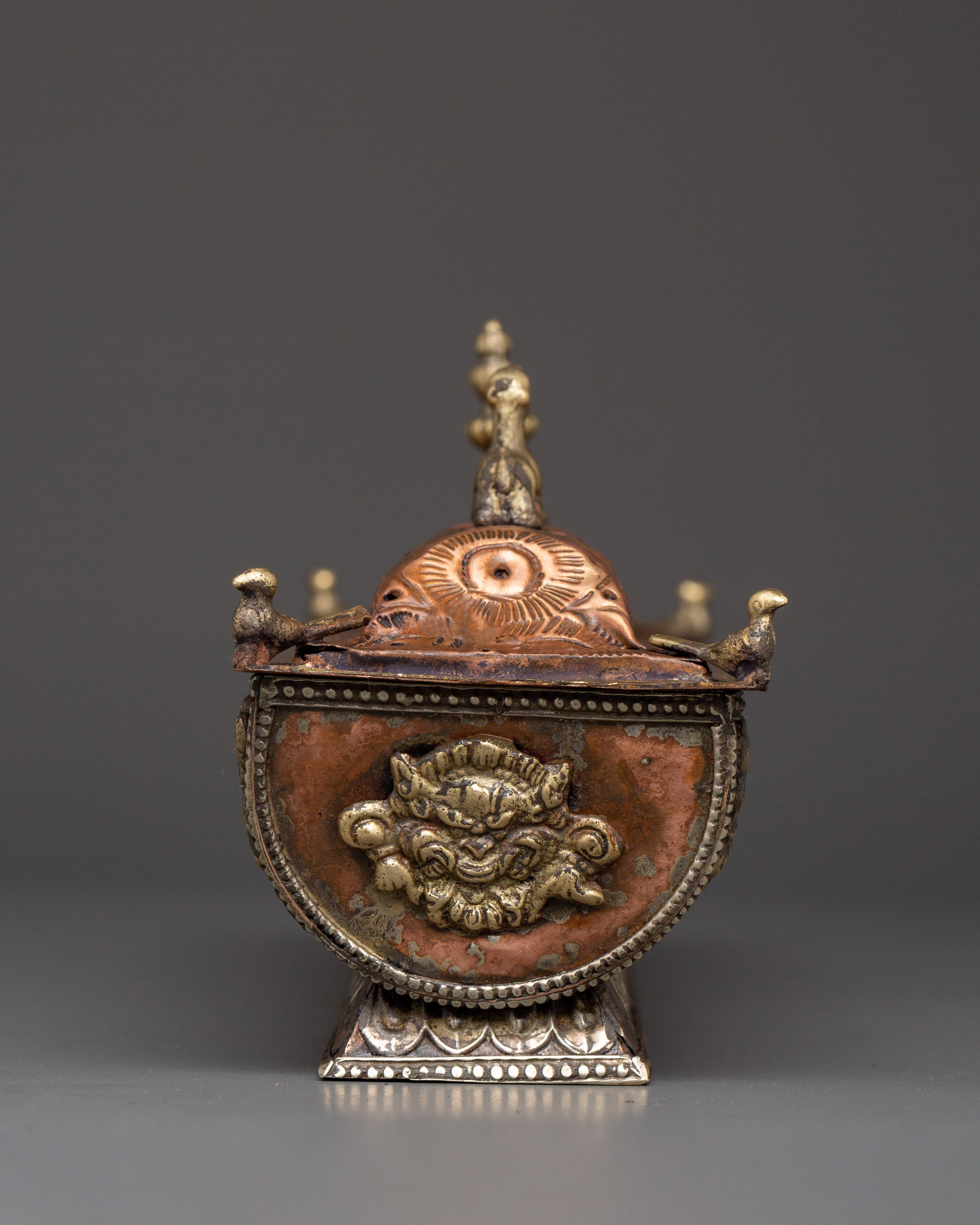 Handcrafted Himalayan Ritual Incense Burner | Brass & Copper Meditation Holder