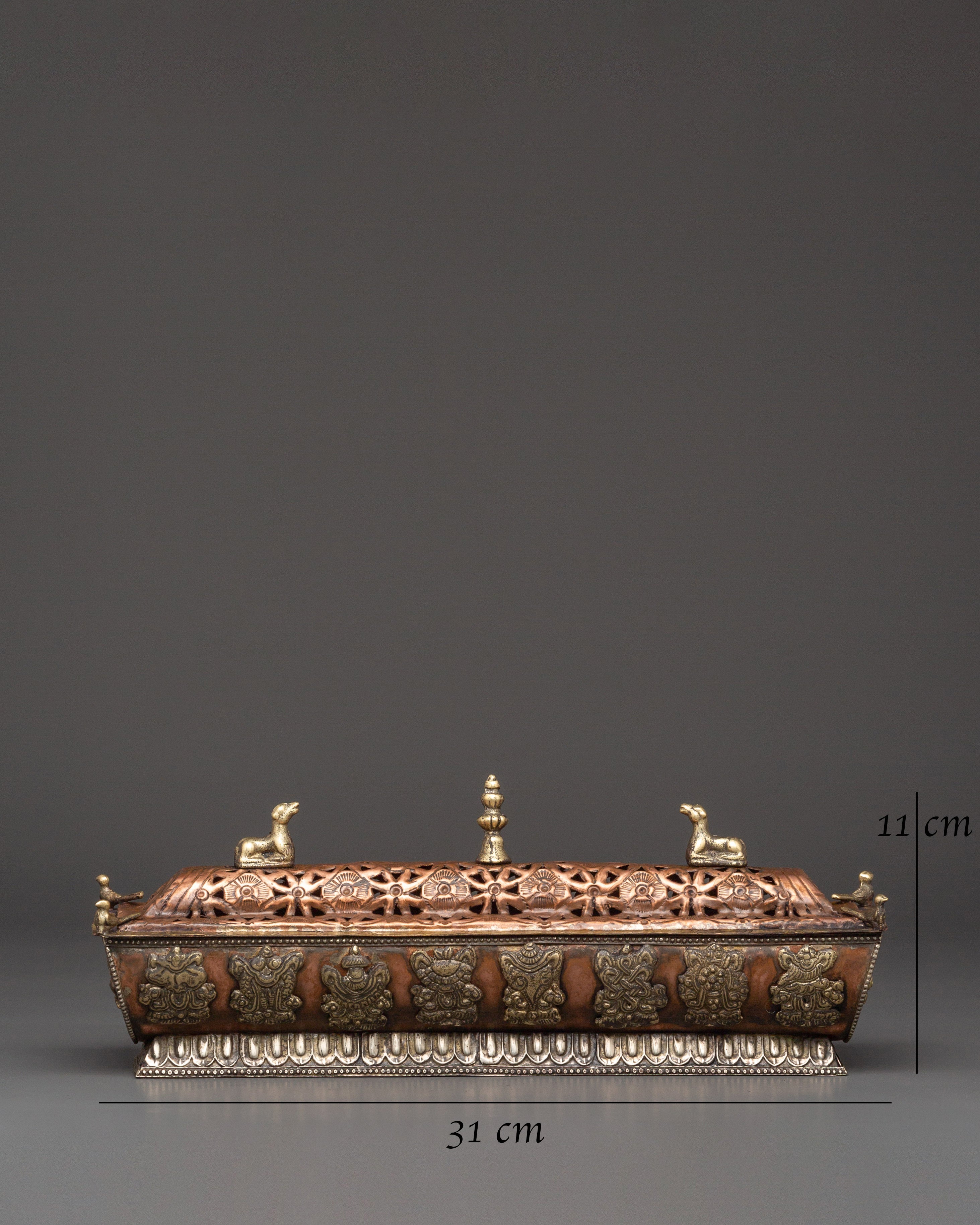 Handcrafted Himalayan Ritual Incense Burner | Brass & Copper Meditation Holder