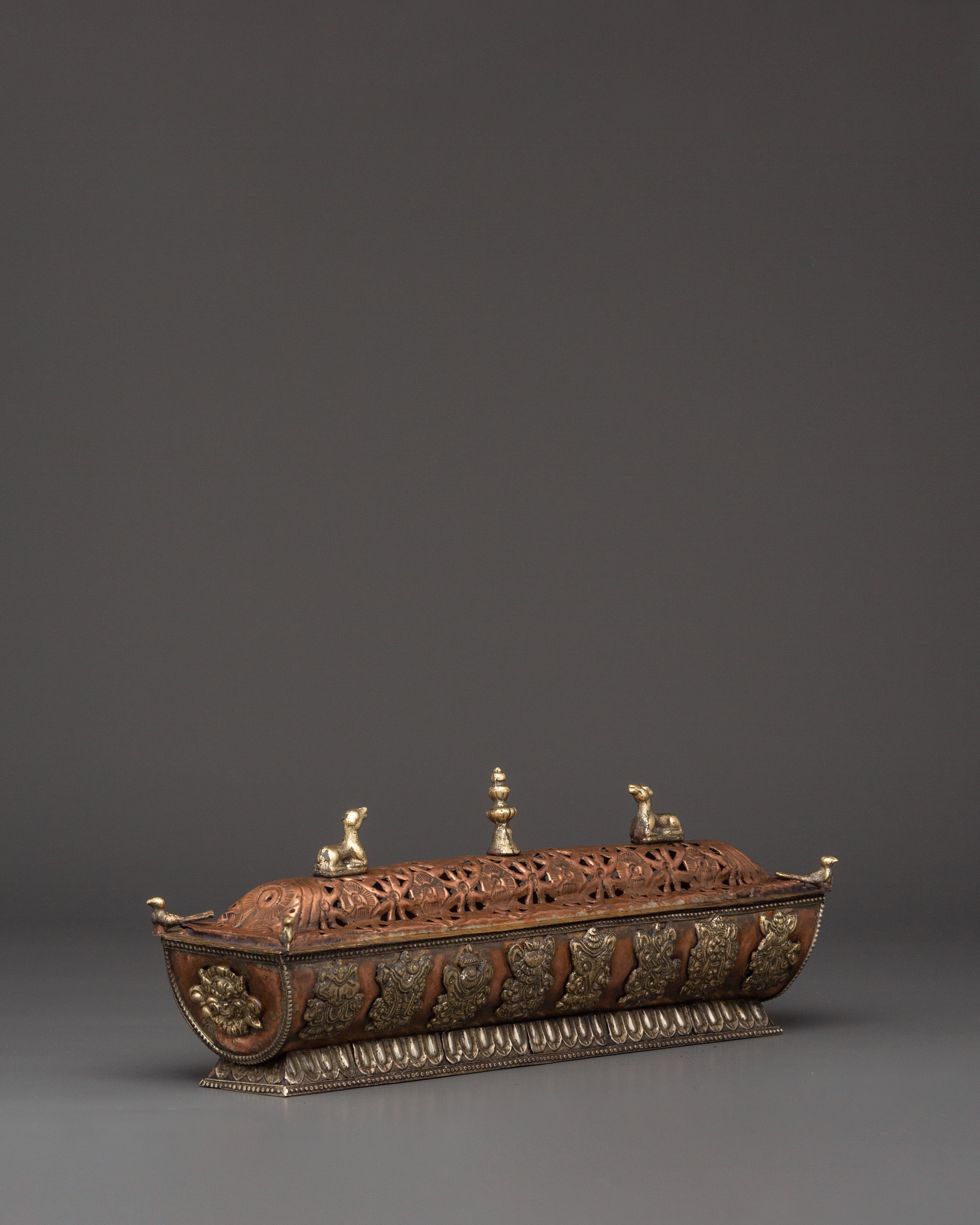 Handcrafted Himalayan Ritual Incense Burner | Brass & Copper Meditation Holder