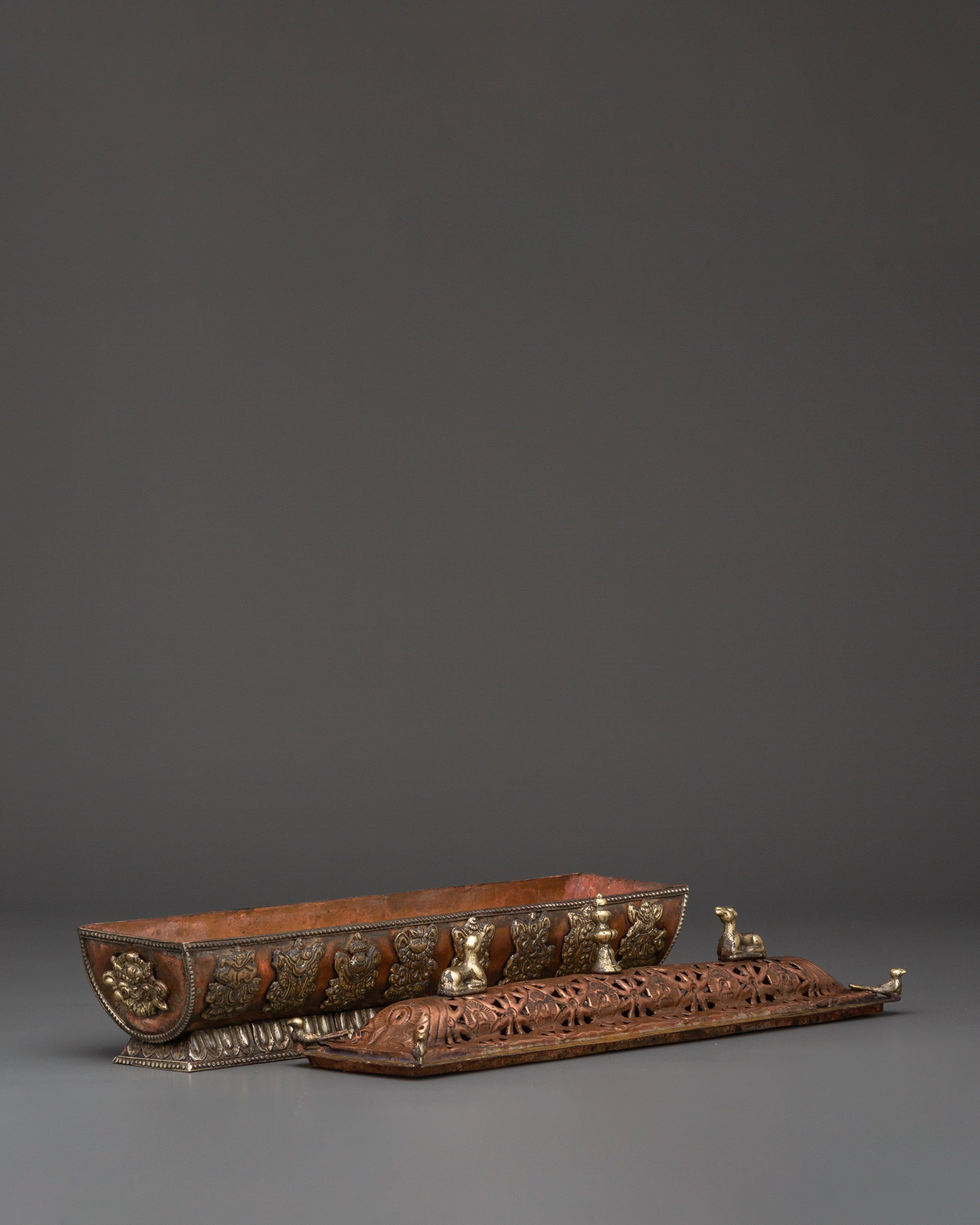 Handcrafted Himalayan Ritual Incense Burner | Brass & Copper Meditation Holder