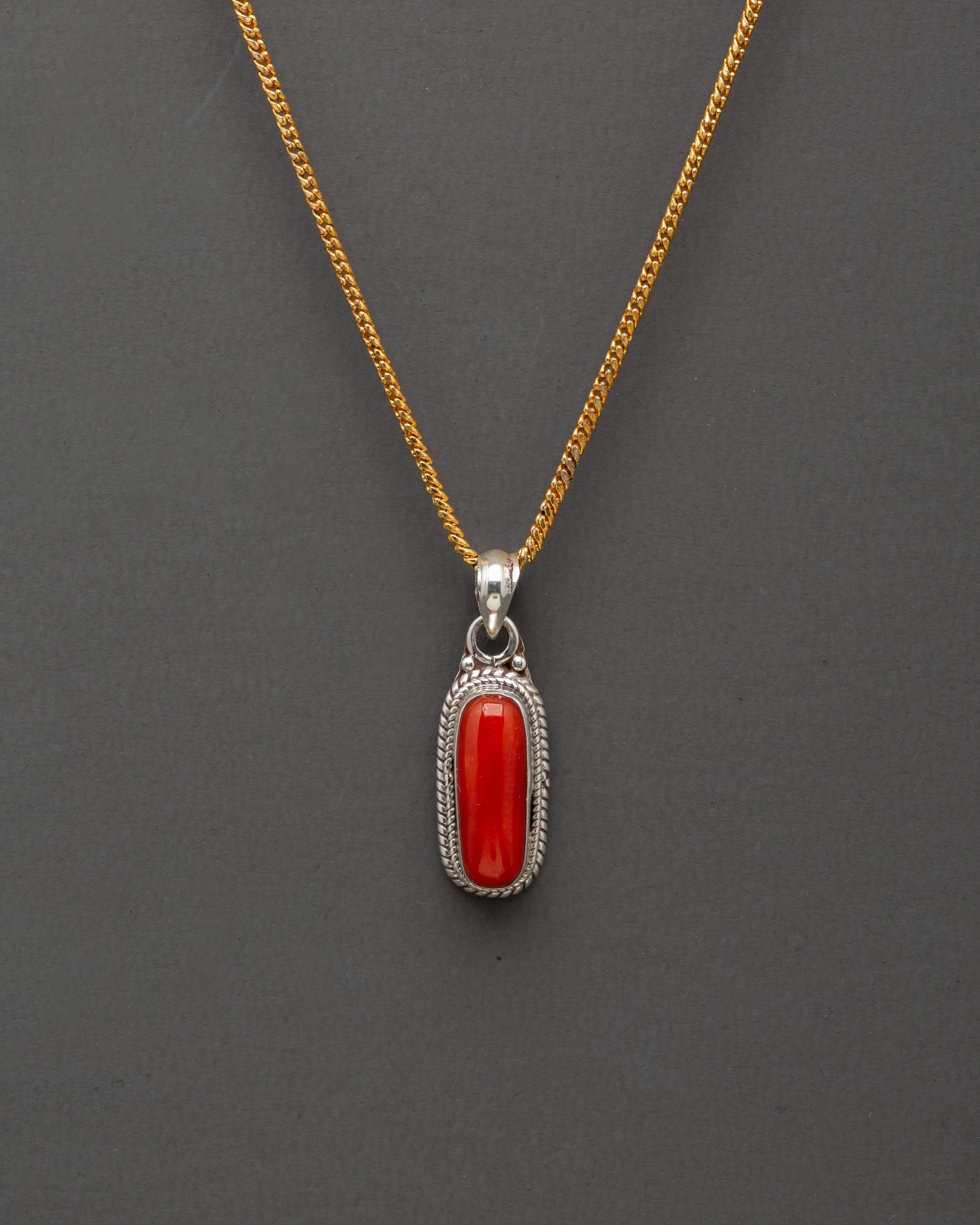 Handcrafted Red Stone Jewelry Set | Silver Ring, Earring, and Locket