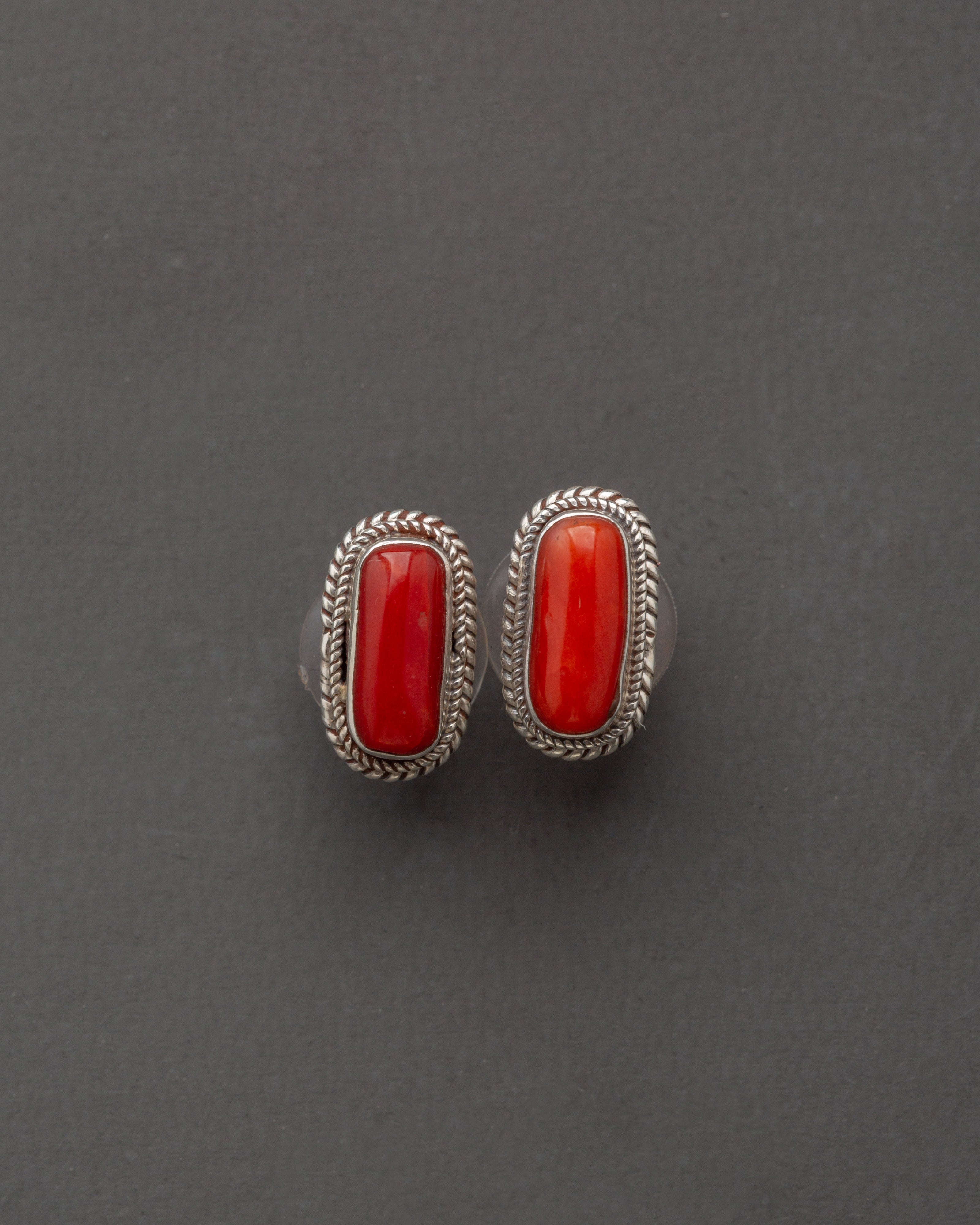 Handcrafted Red Stone Jewelry Set | Silver Ring, Earring, and Locket