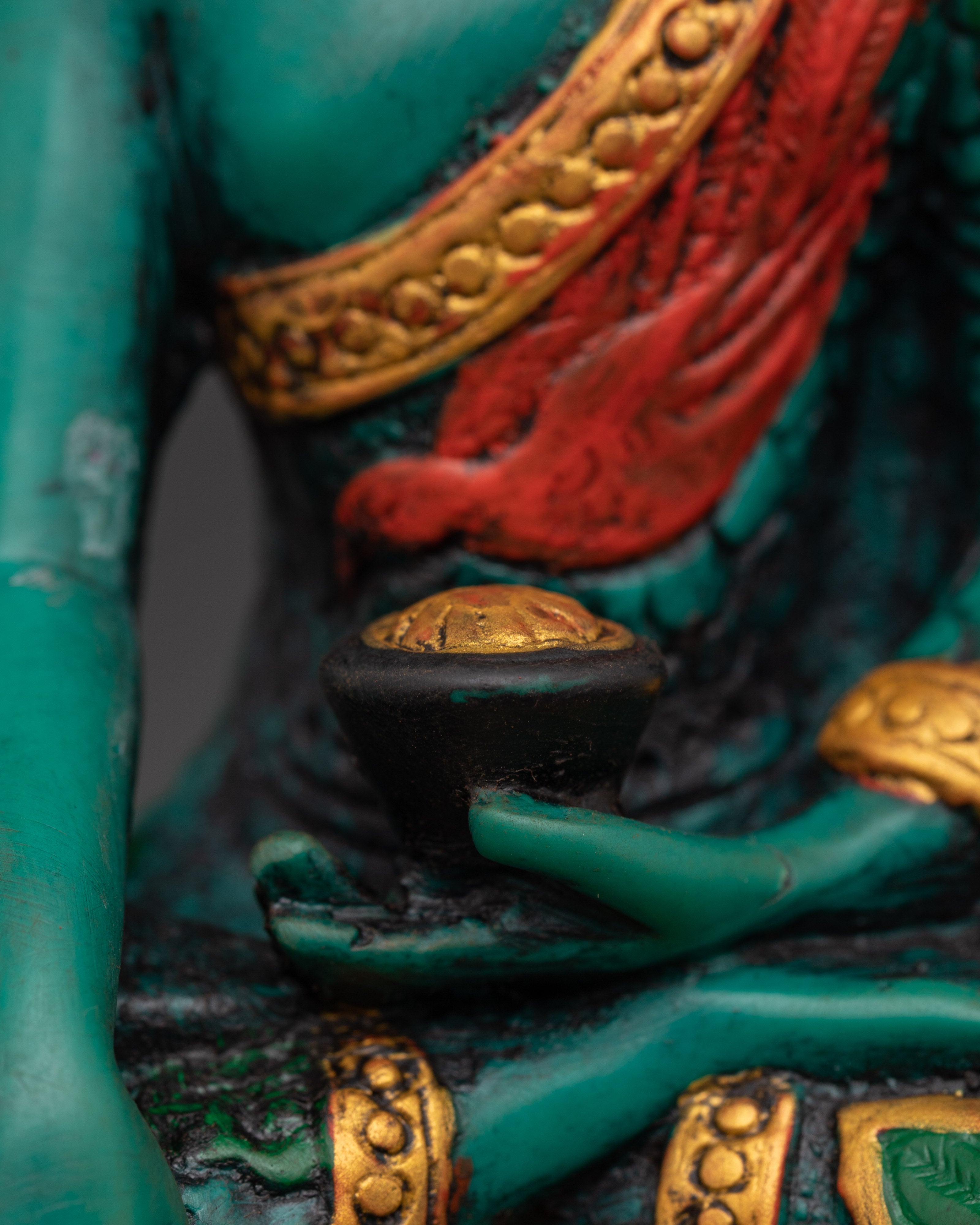 Shakyamuni Buddha Statue on Beautiful Throne | Handcrafted Sacred Sculpture