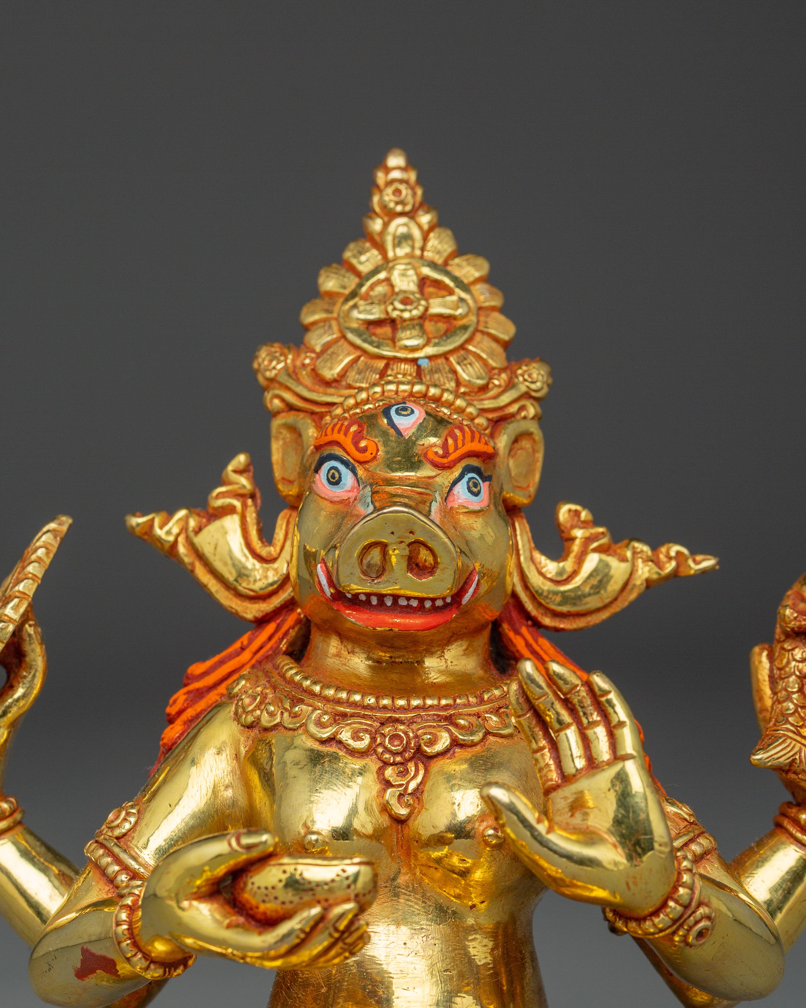 Handcrafted Four-Armed Varaha Statue | Hindu Vishnu Boar Avatar