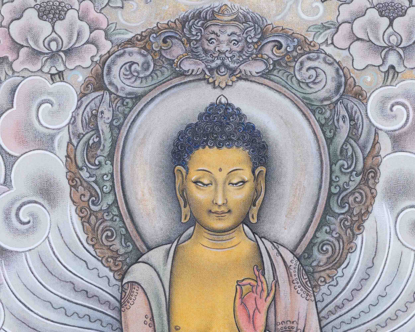 Shakyamuni Buddha Art Prints For Wall Hanging | Nepali Pauba Painting Print For Room Decor