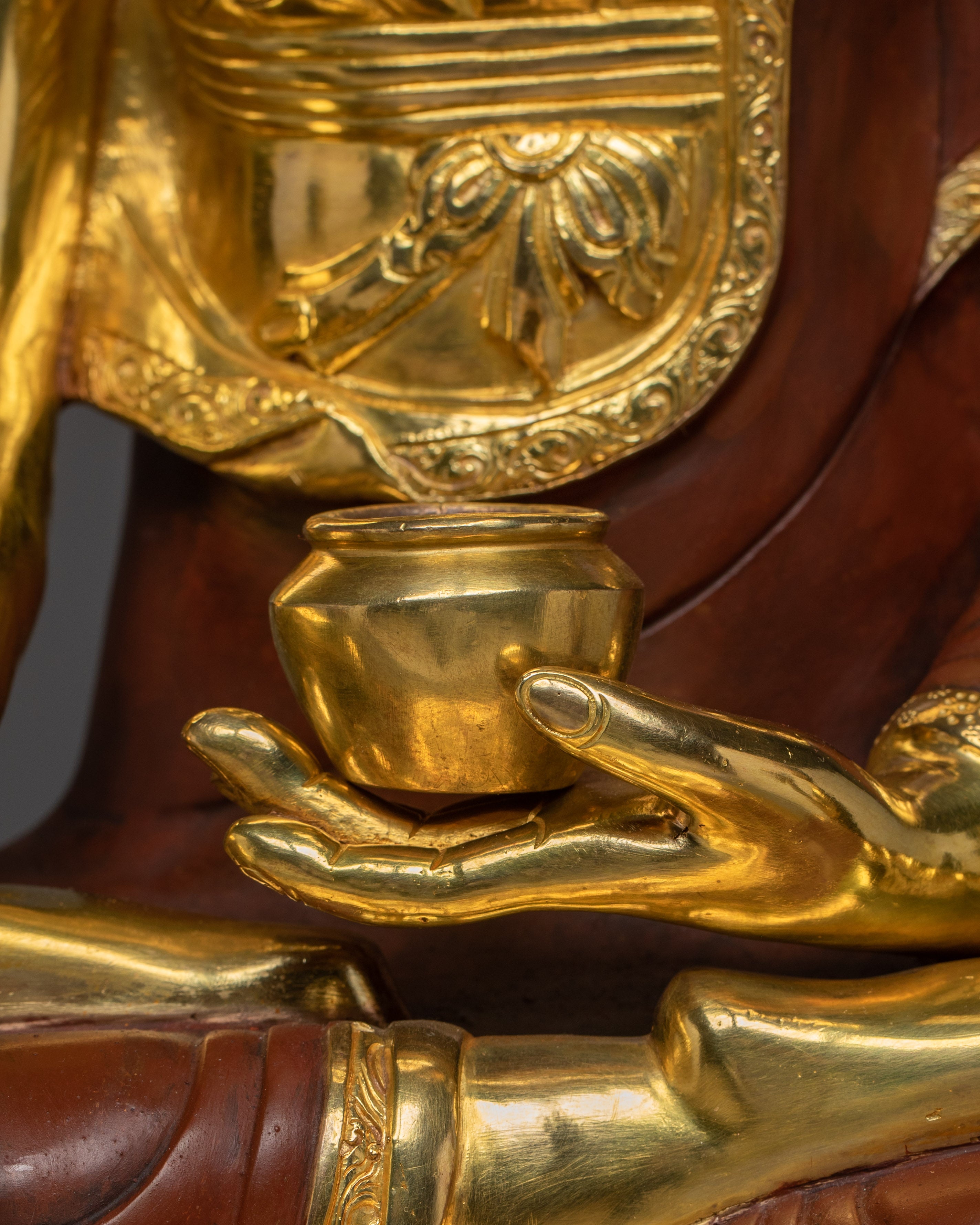 Authentic Tibetan Shakyamuni Buddha Statue | 24K Gold Plated Buddhist Sculpture