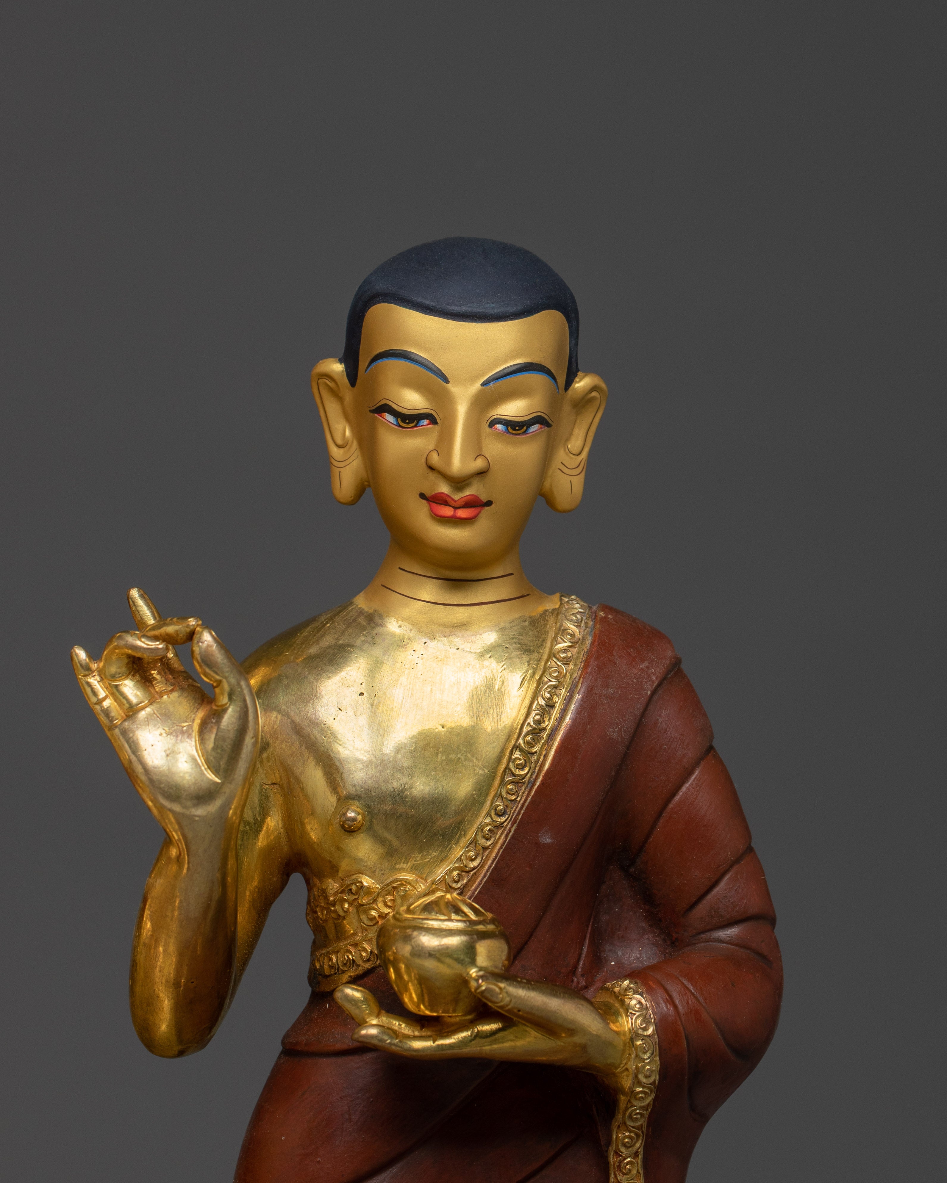 Authentic Tibetan Shakyamuni Buddha Statue | 24K Gold Plated Buddhist Sculpture